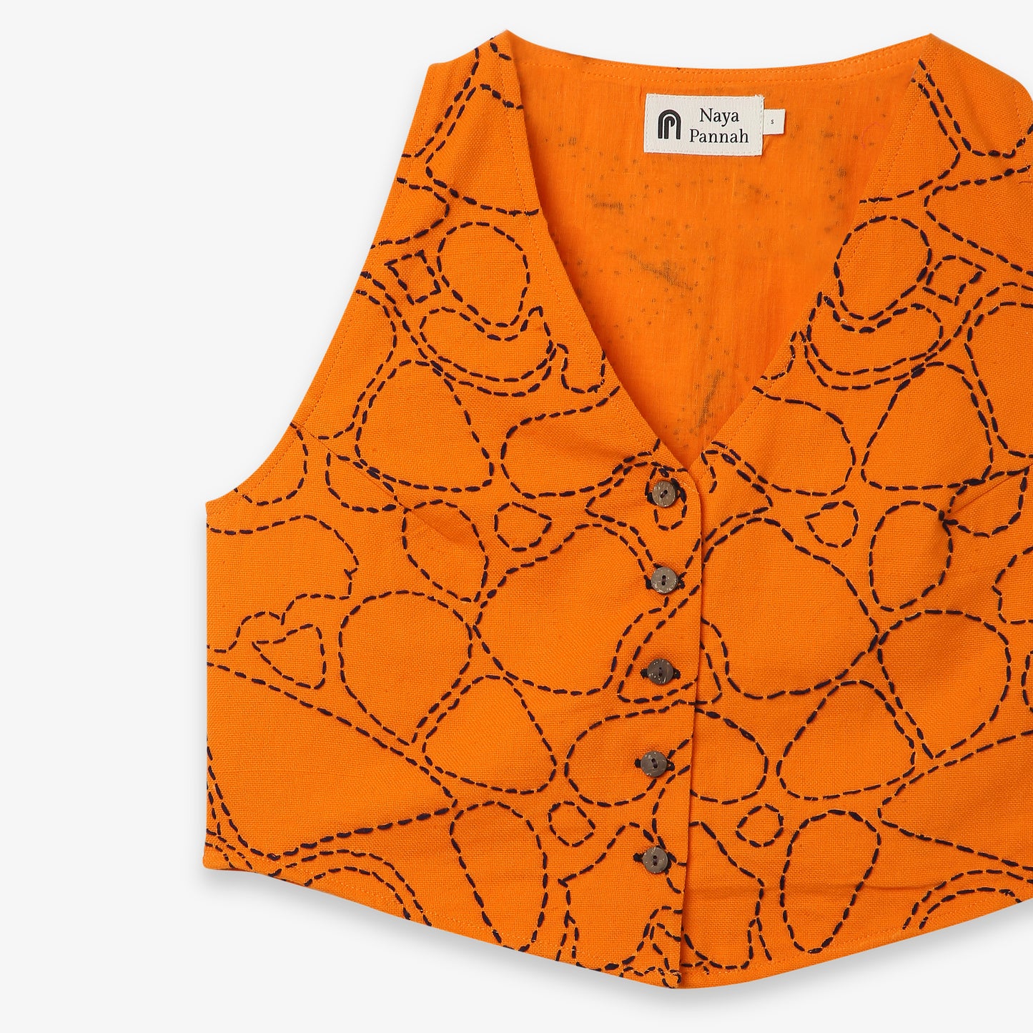 Embroidered Cotton Kantha Vest