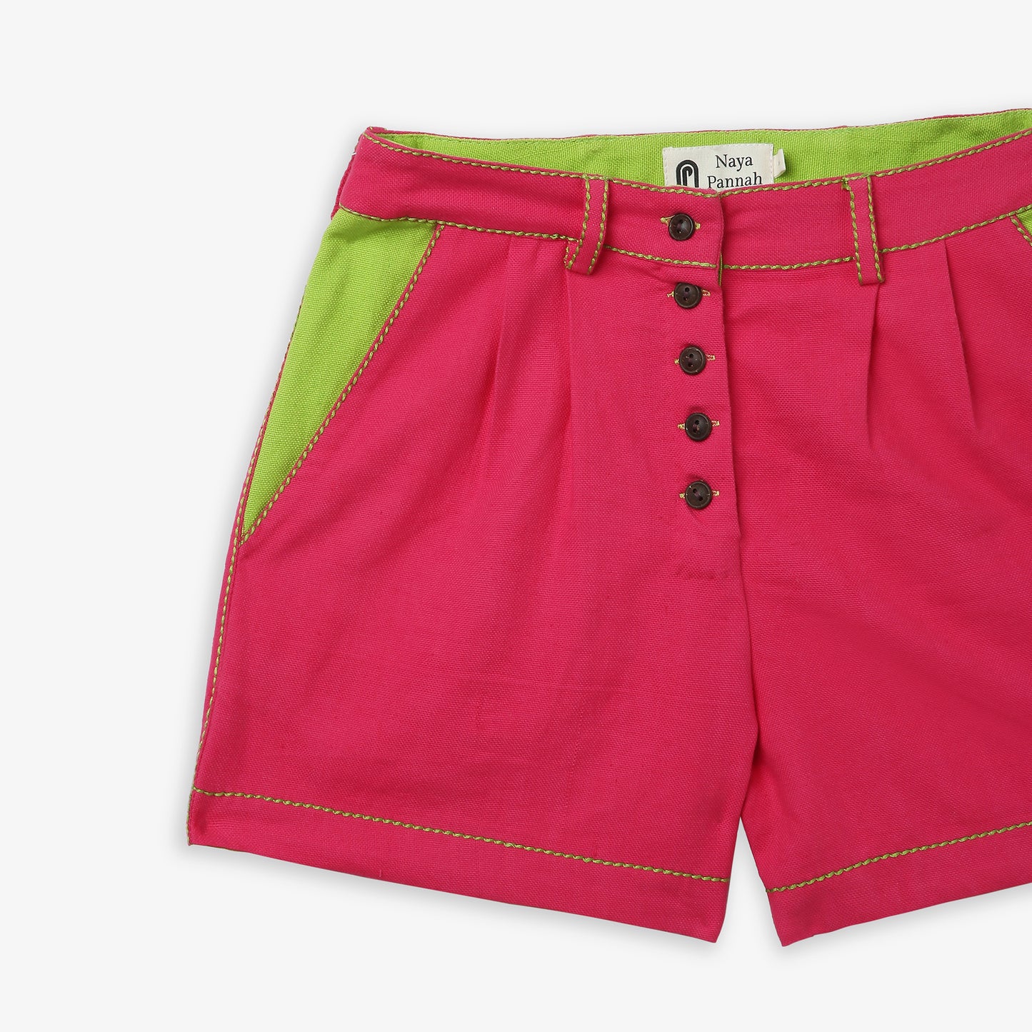 High-Waist Button Shorts