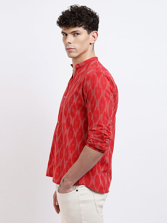 POCHAMPALLY IKAT - RED/IVORY