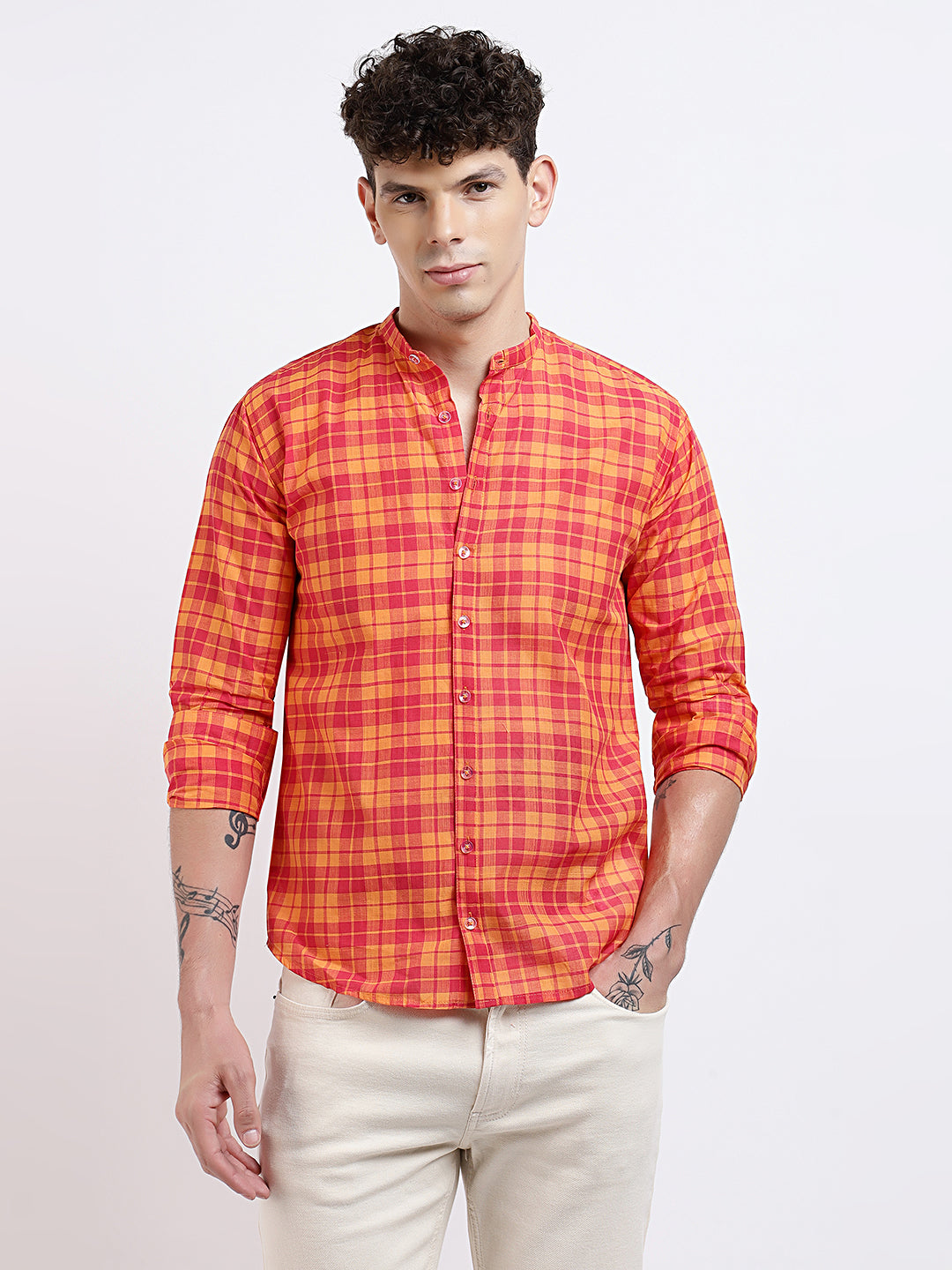 Summer Mangoes Regular Fit Shirt - Madras Checks
