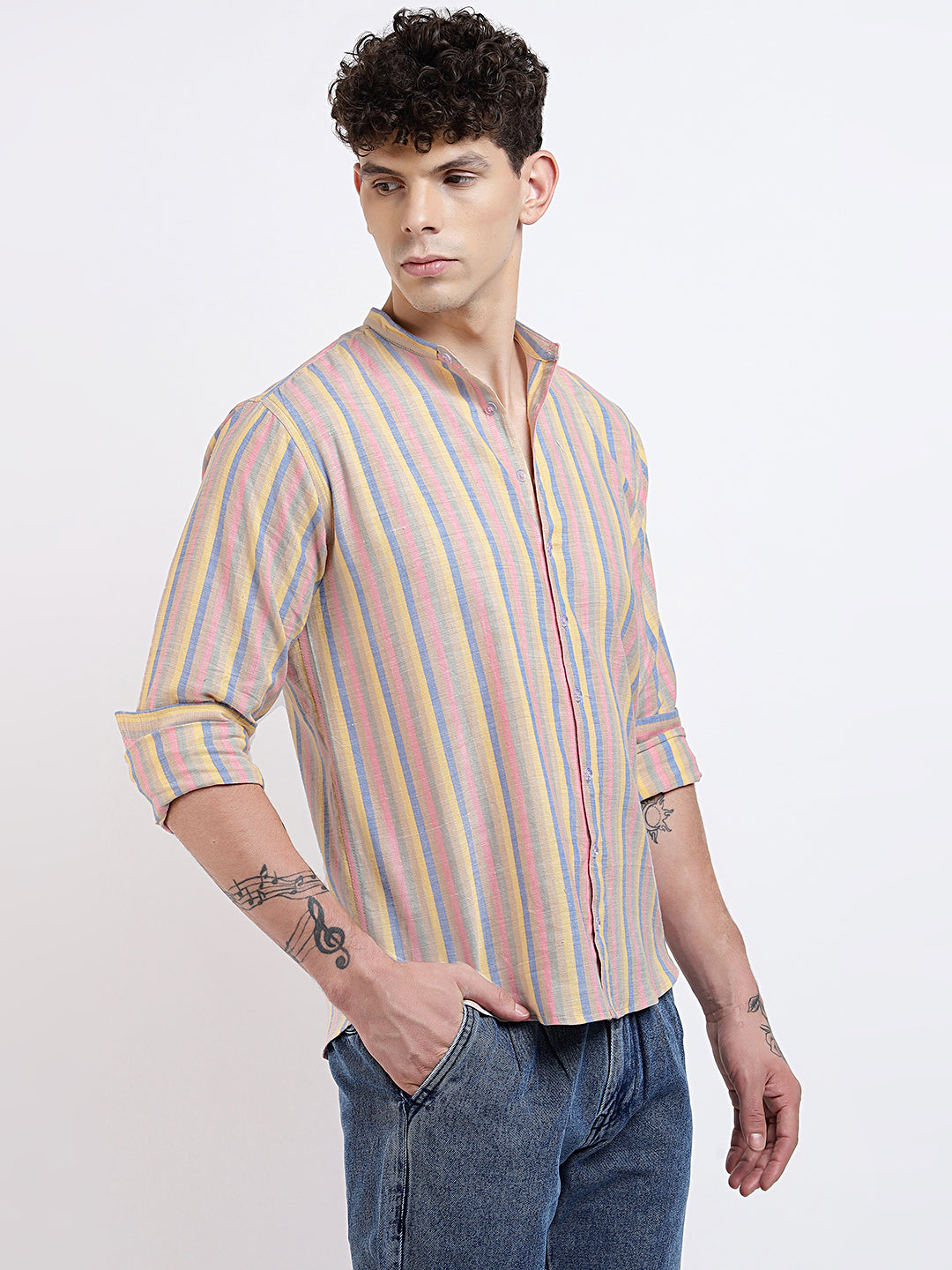 Sundowner Stripe Regular Fit Shirt - Murshidabad Handwoven Cotton