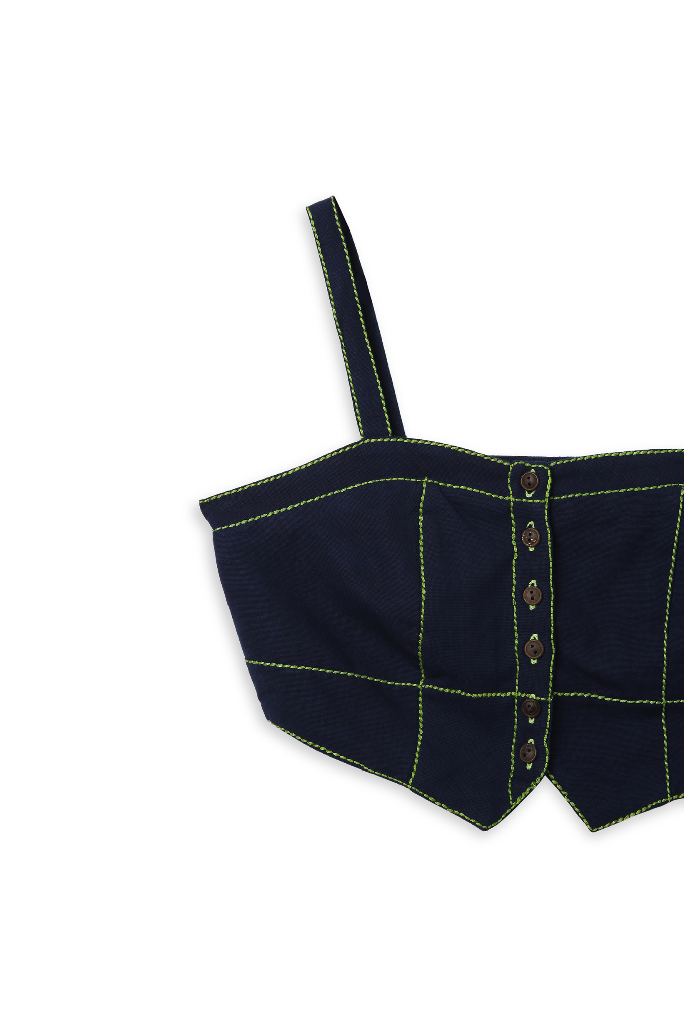 Corset Top Contrast Stitching