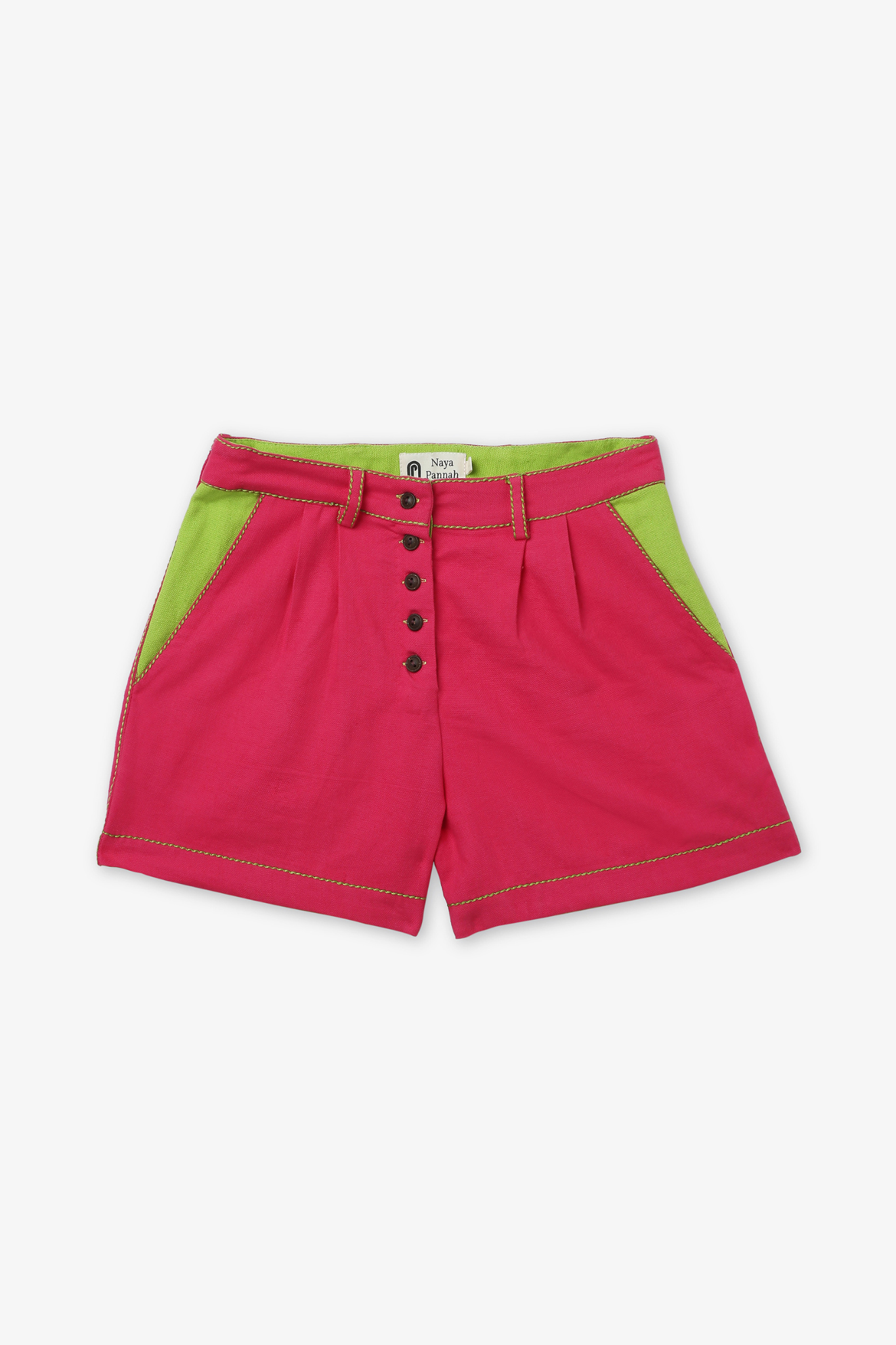 High-Waist Button Shorts