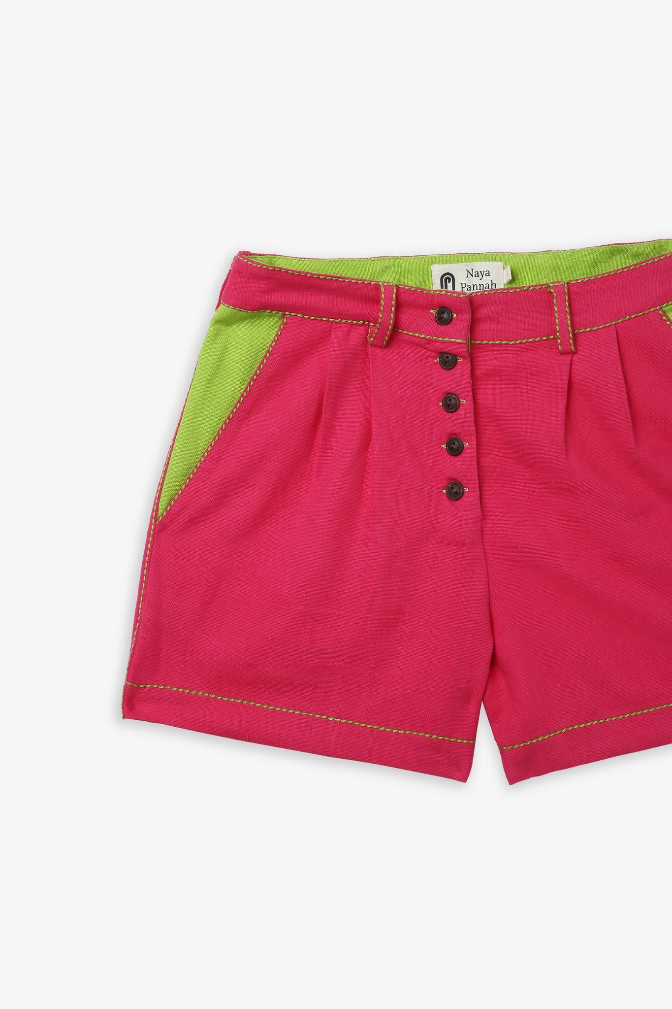 High-Waist Button Shorts