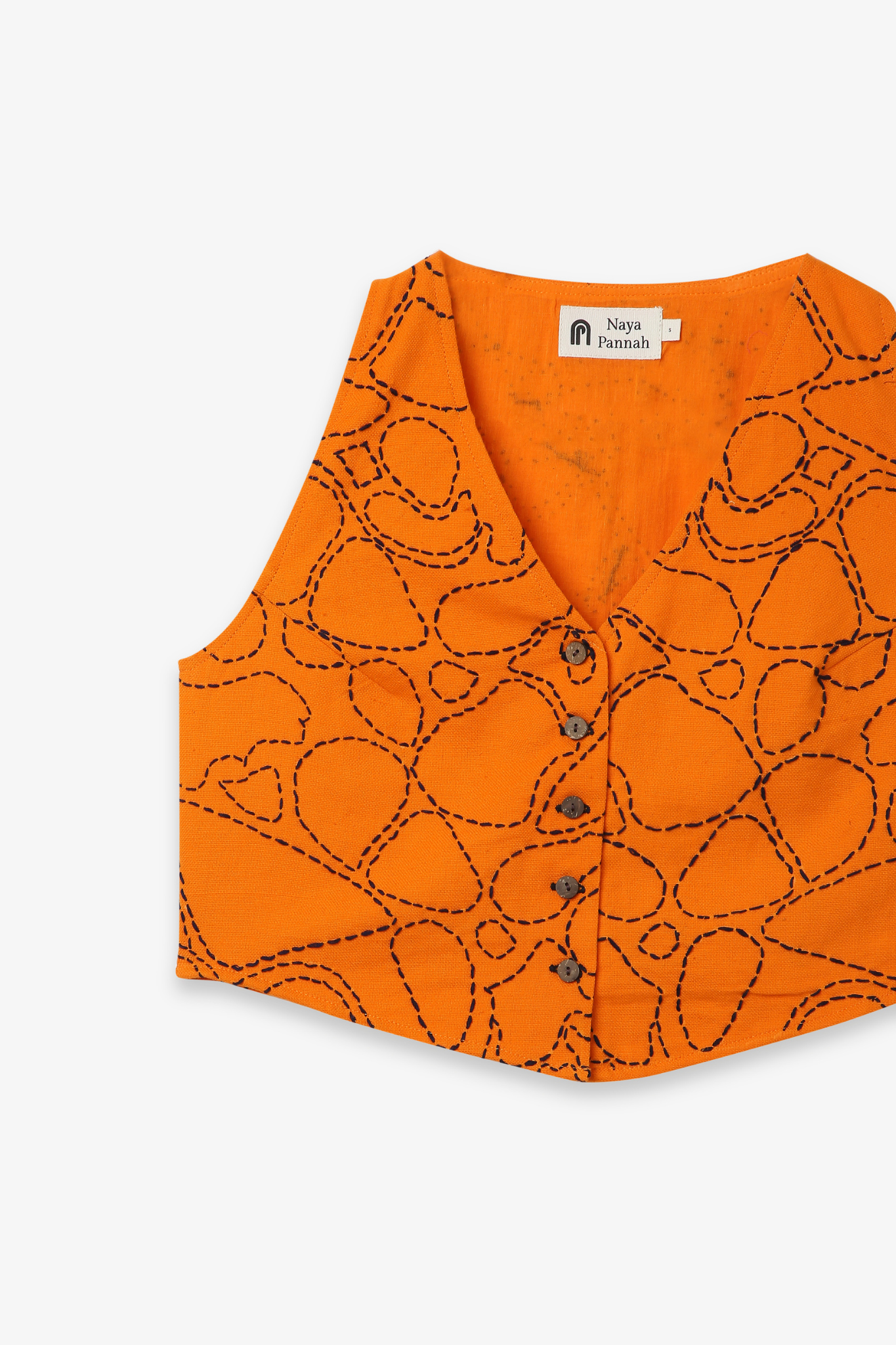 Embroidered Cotton Kantha Vest