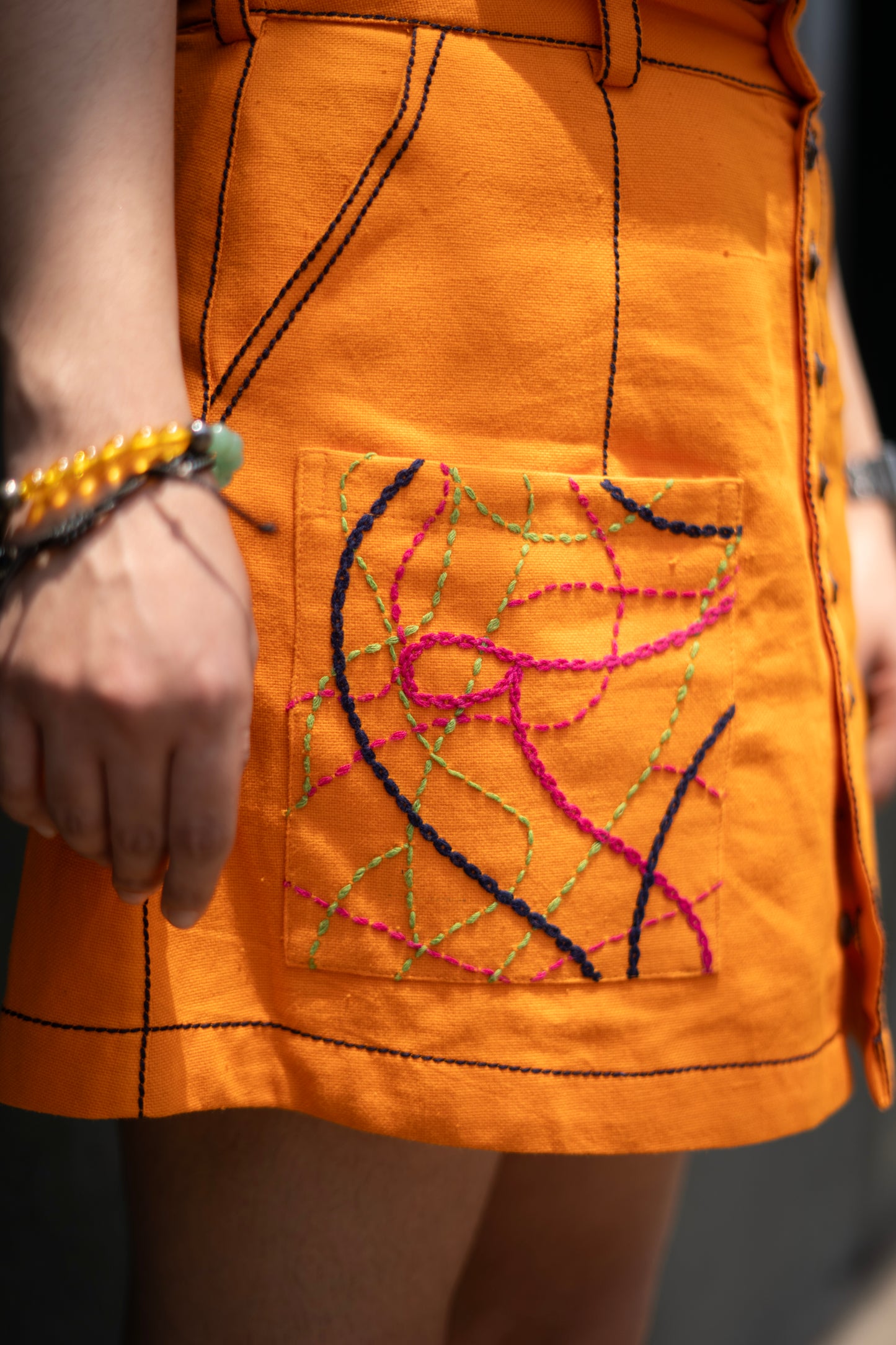 Kantha Pocket Mini Skirt