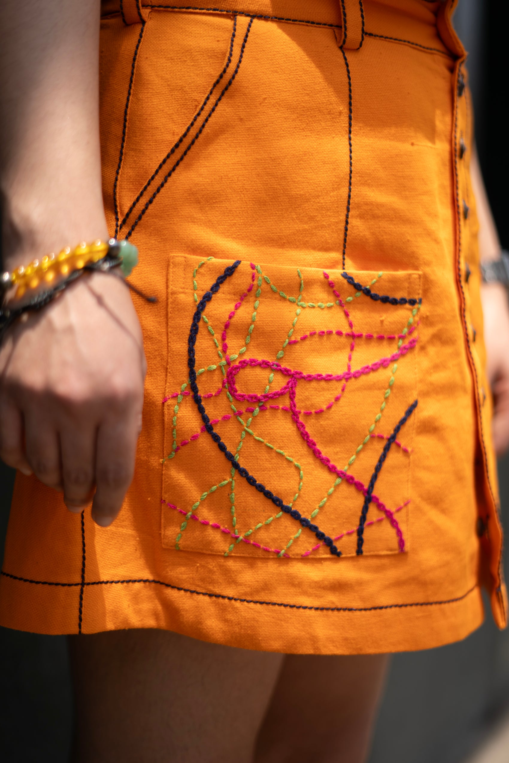 Kantha Pocket Mini Skirt