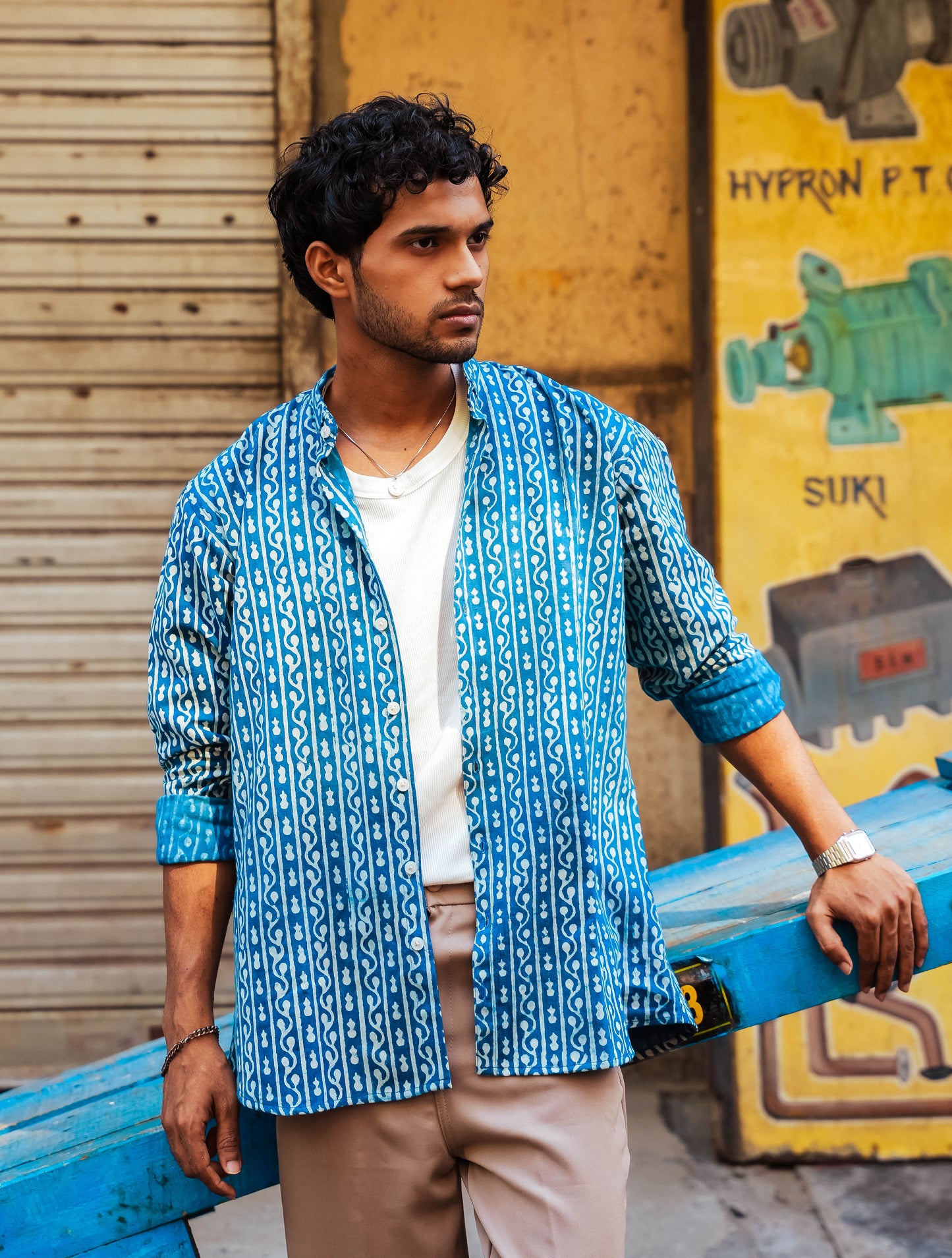Sunday Bazaar Regular Fit Shirt - Rajasthani Dabu Block Print