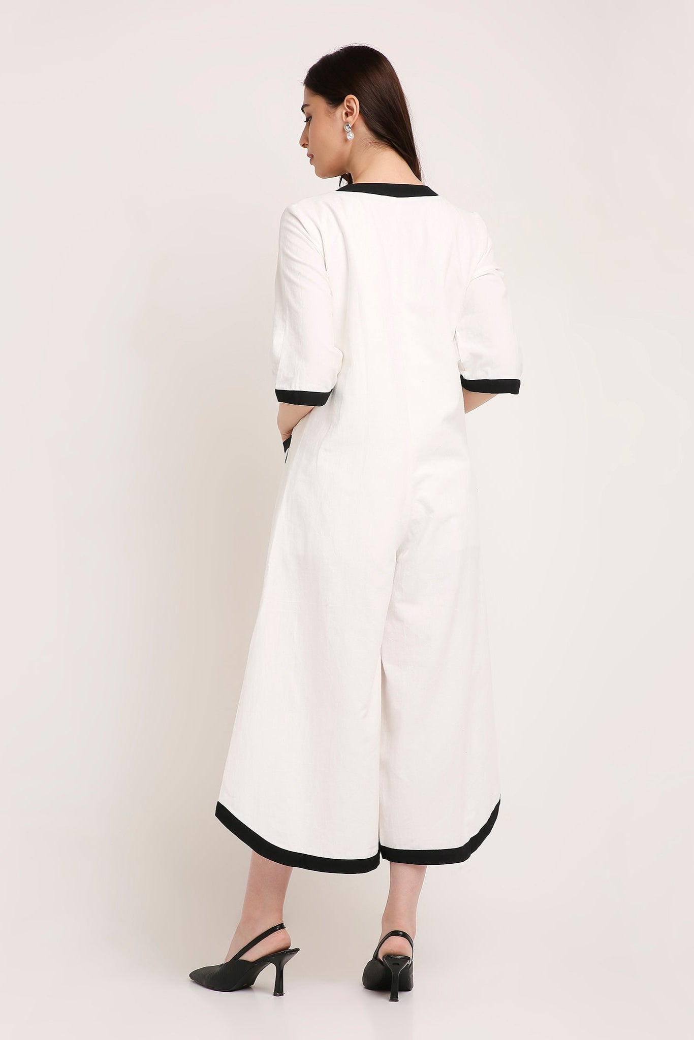 GRAPHIC MONOCHROME RELAXED JUMPSUIT
