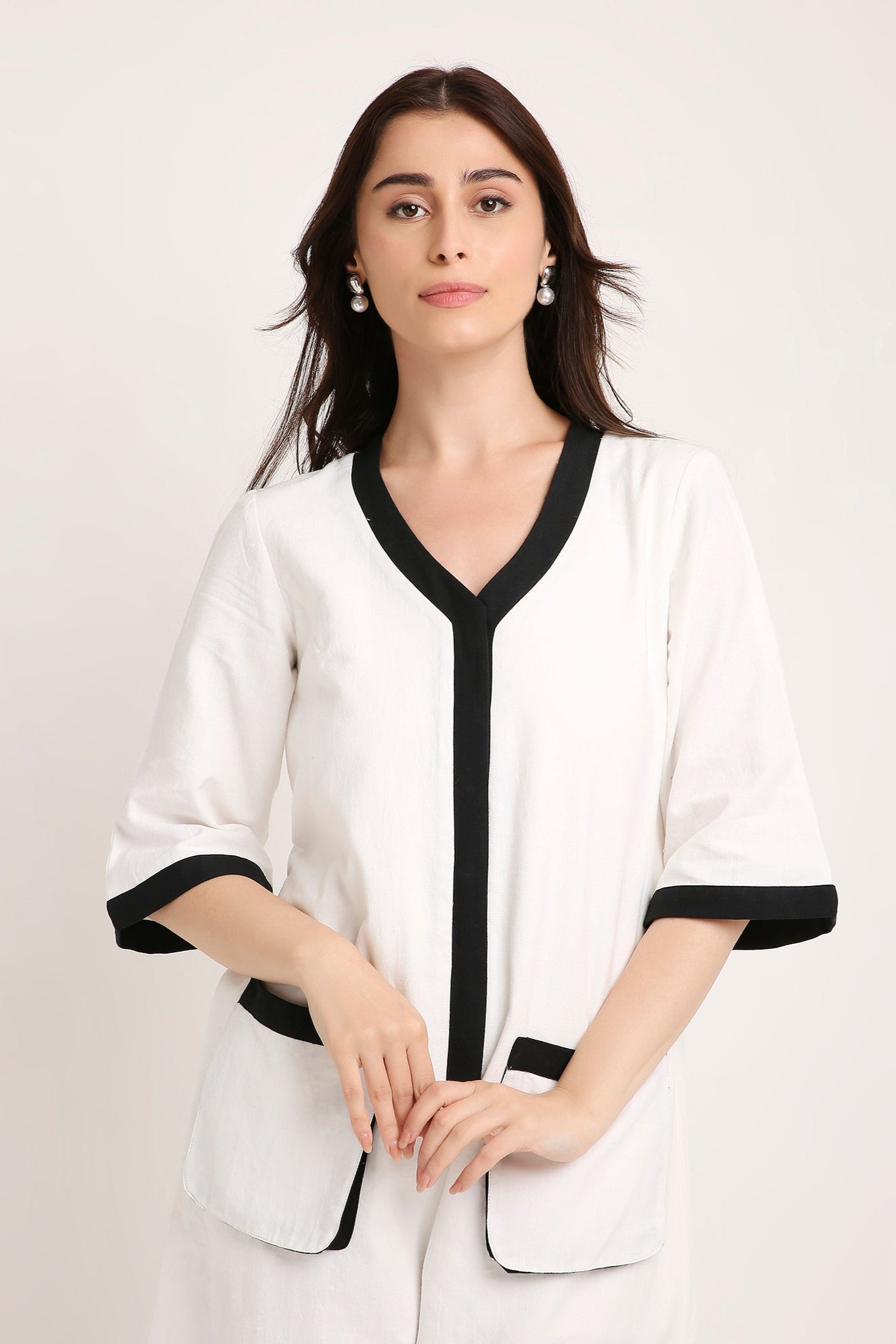 GRAPHIC MONOCHROME RELAXED JUMPSUIT