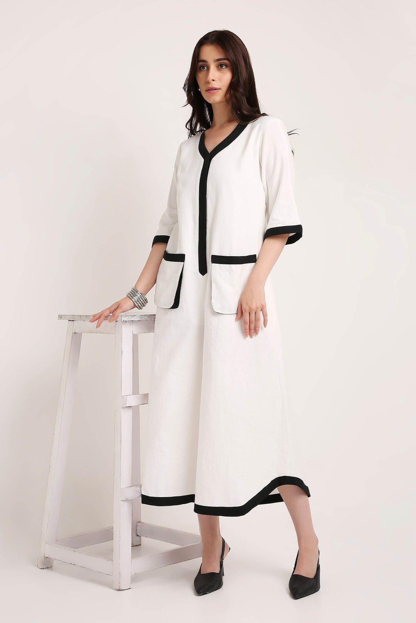 GRAPHIC MONOCHROME RELAXED JUMPSUIT