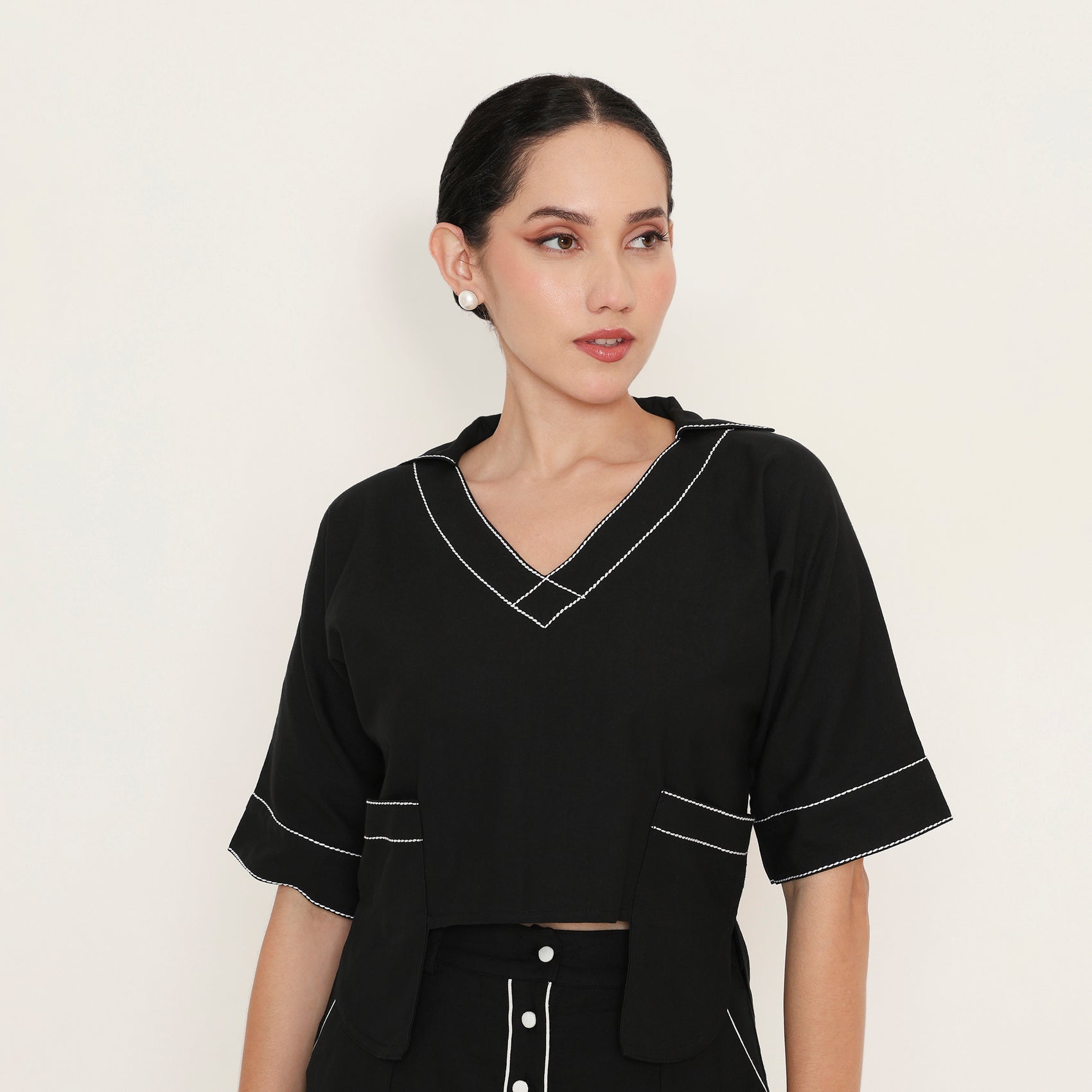 Box Pocket Contrast Tee