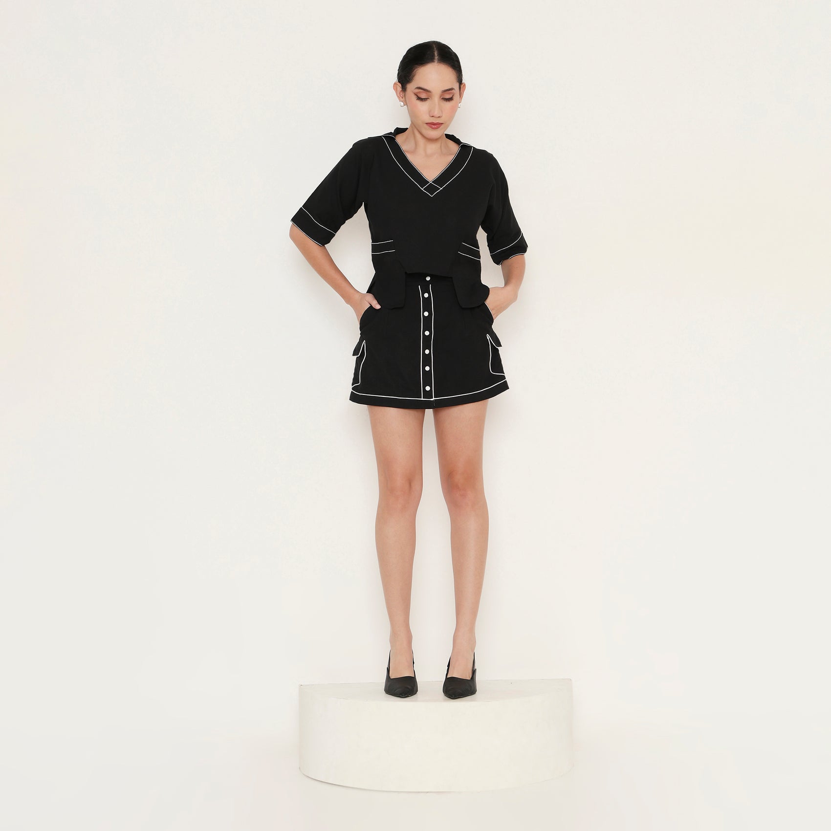Box Pocket Contrast Tee