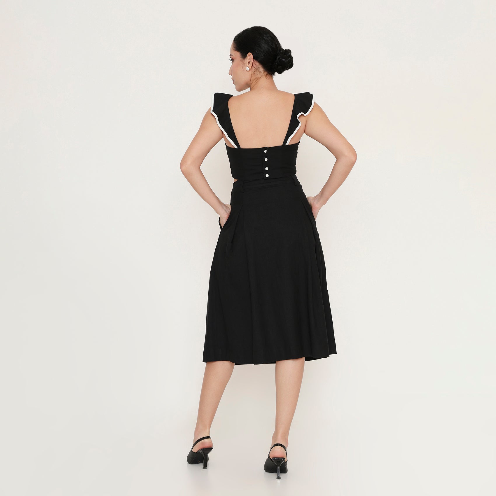 Ruffle Edge Poplin Crop Top