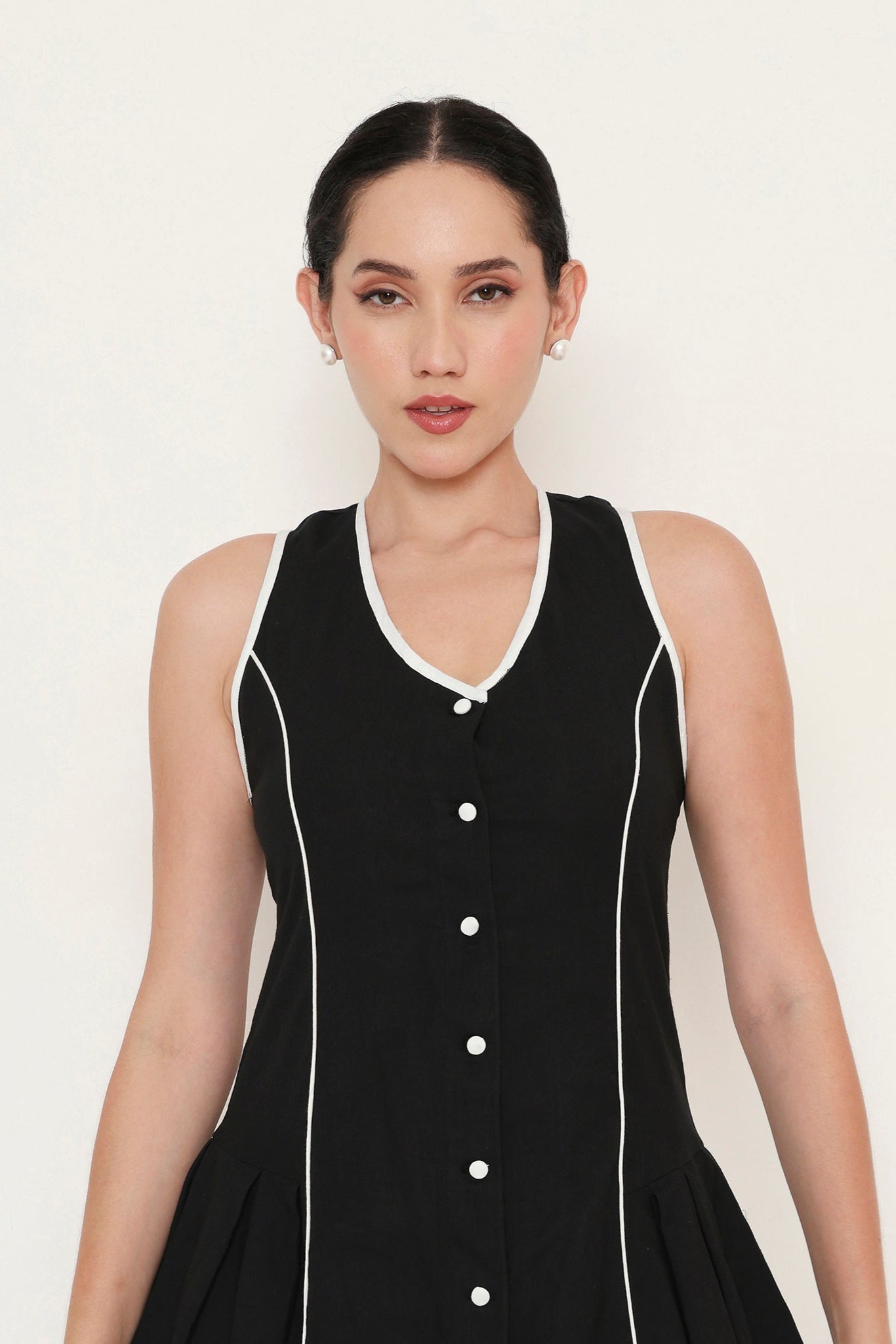 Contrast Piping Tennis Mini Dress
