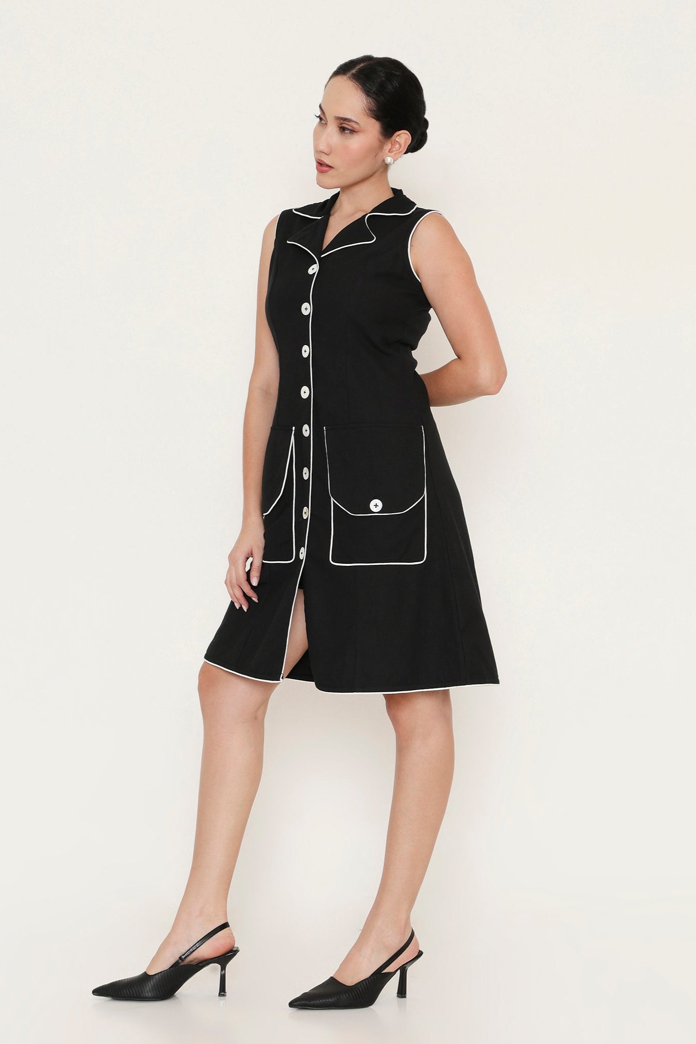 Buttoned Midi Dress