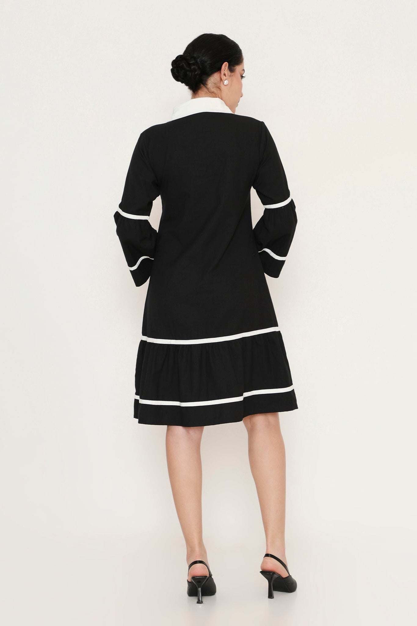 COLLARED MIDI DRESS