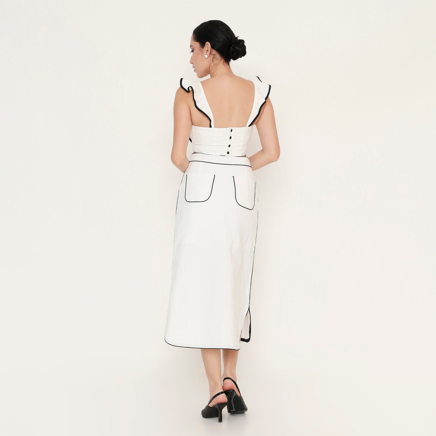 Outline Detail Straight Midi Skirt
