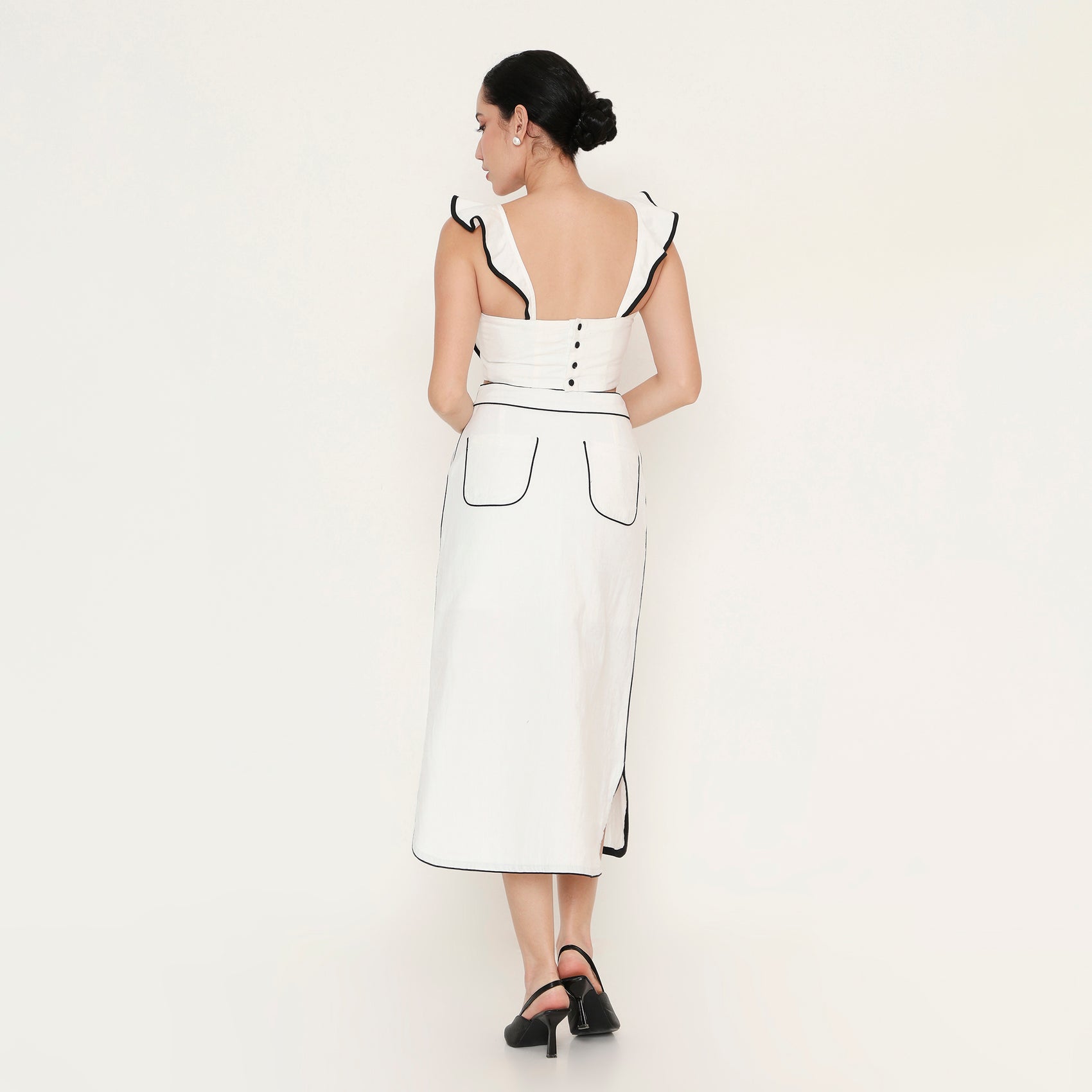 Outline Detail Straight Midi Skirt