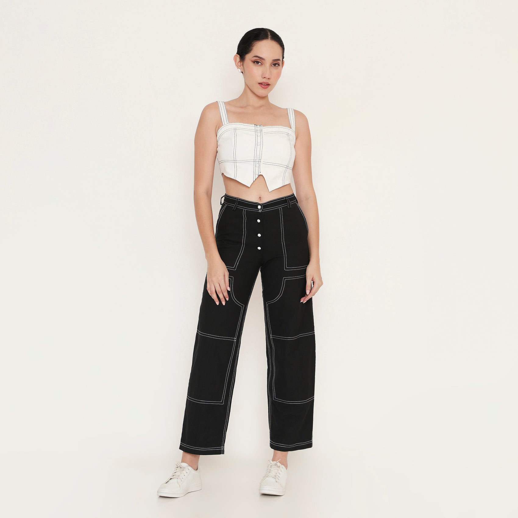 Panelled Poplin Bralette