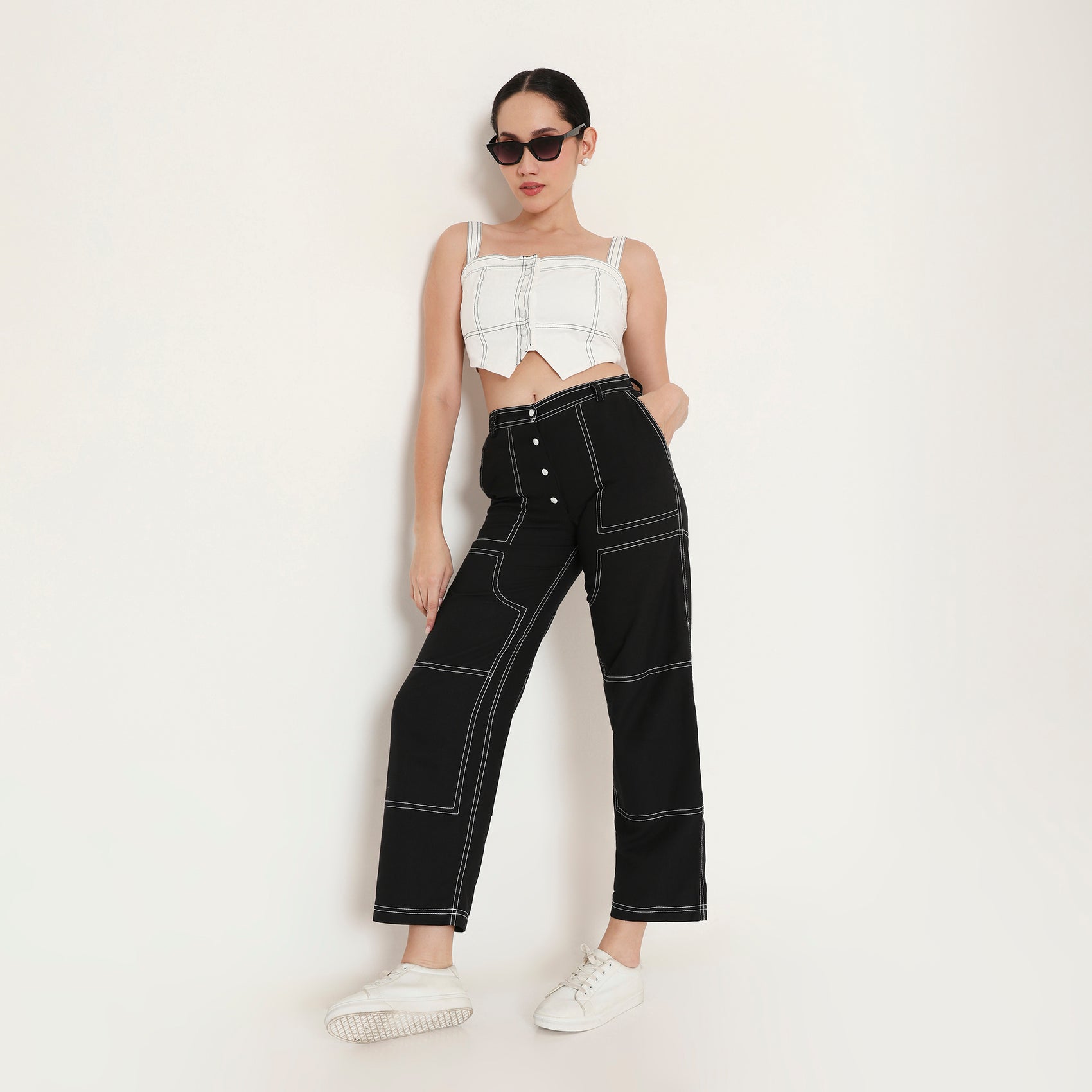 Panelled Poplin Bralette