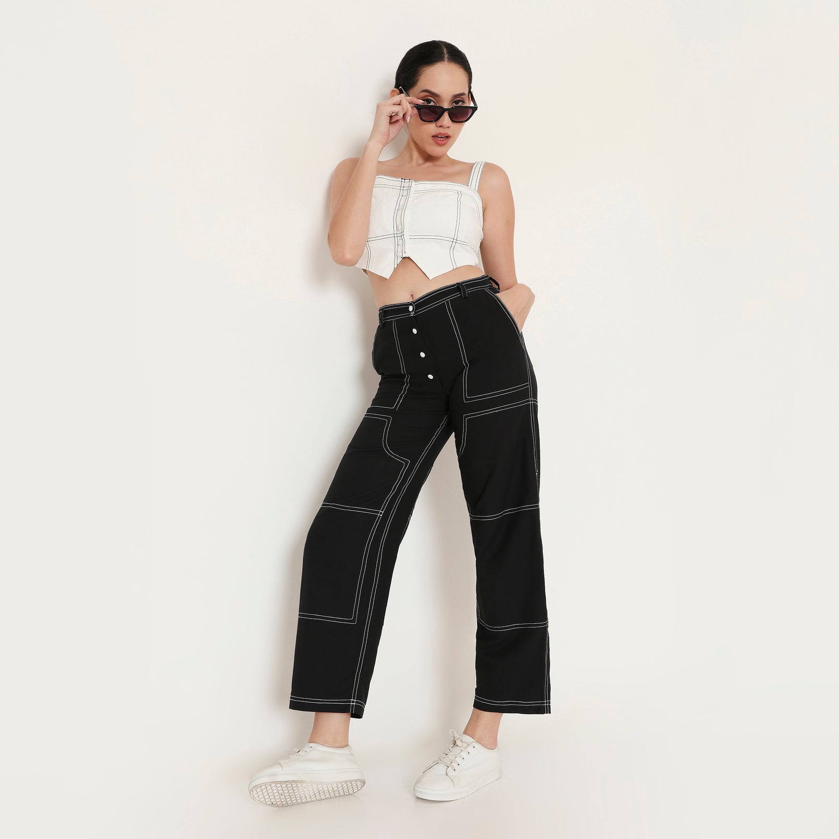 Panelled Poplin Bralette