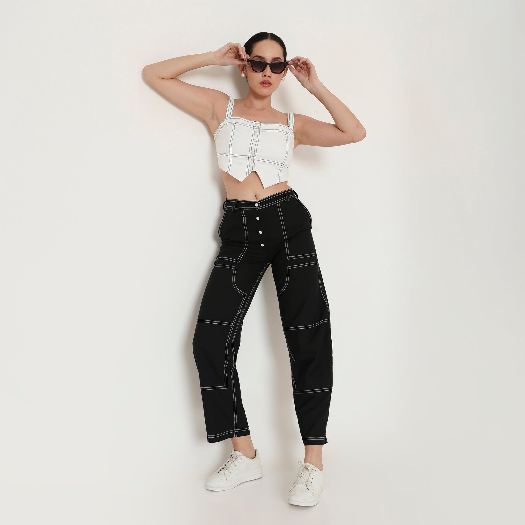 Panelled Poplin Bralette