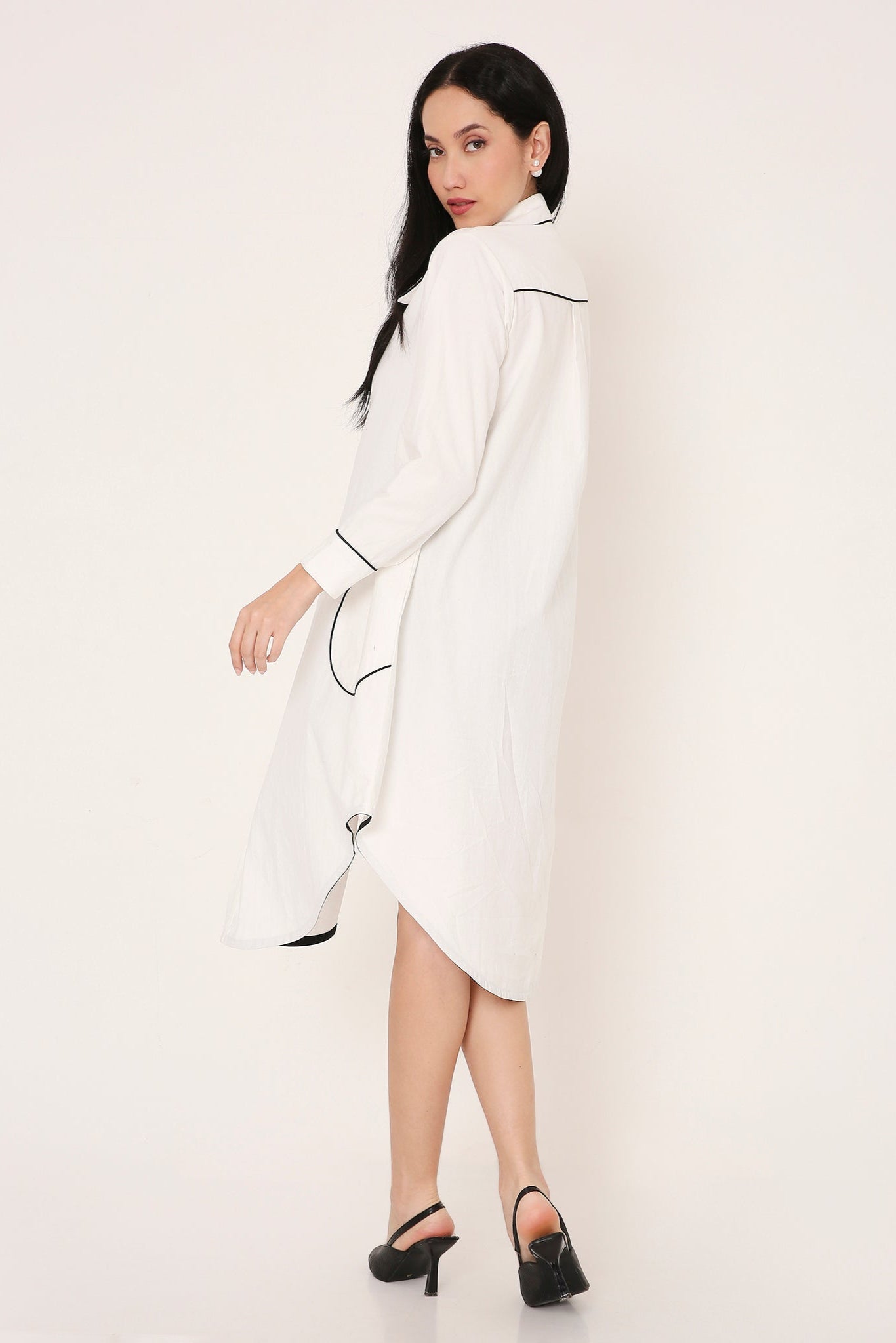 Oversized Stitch Detail Shirt Dress