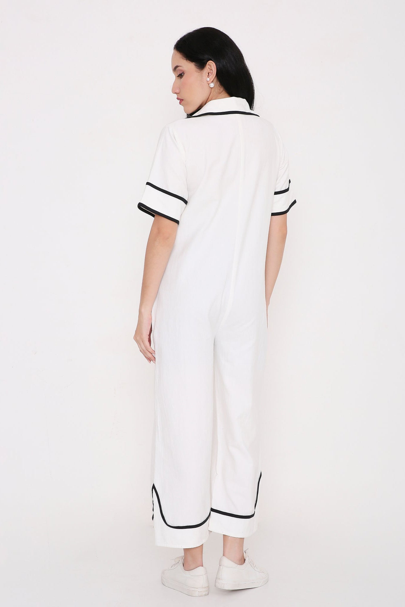 GRAPHIC TRIM UTILITY JUMPSUIT