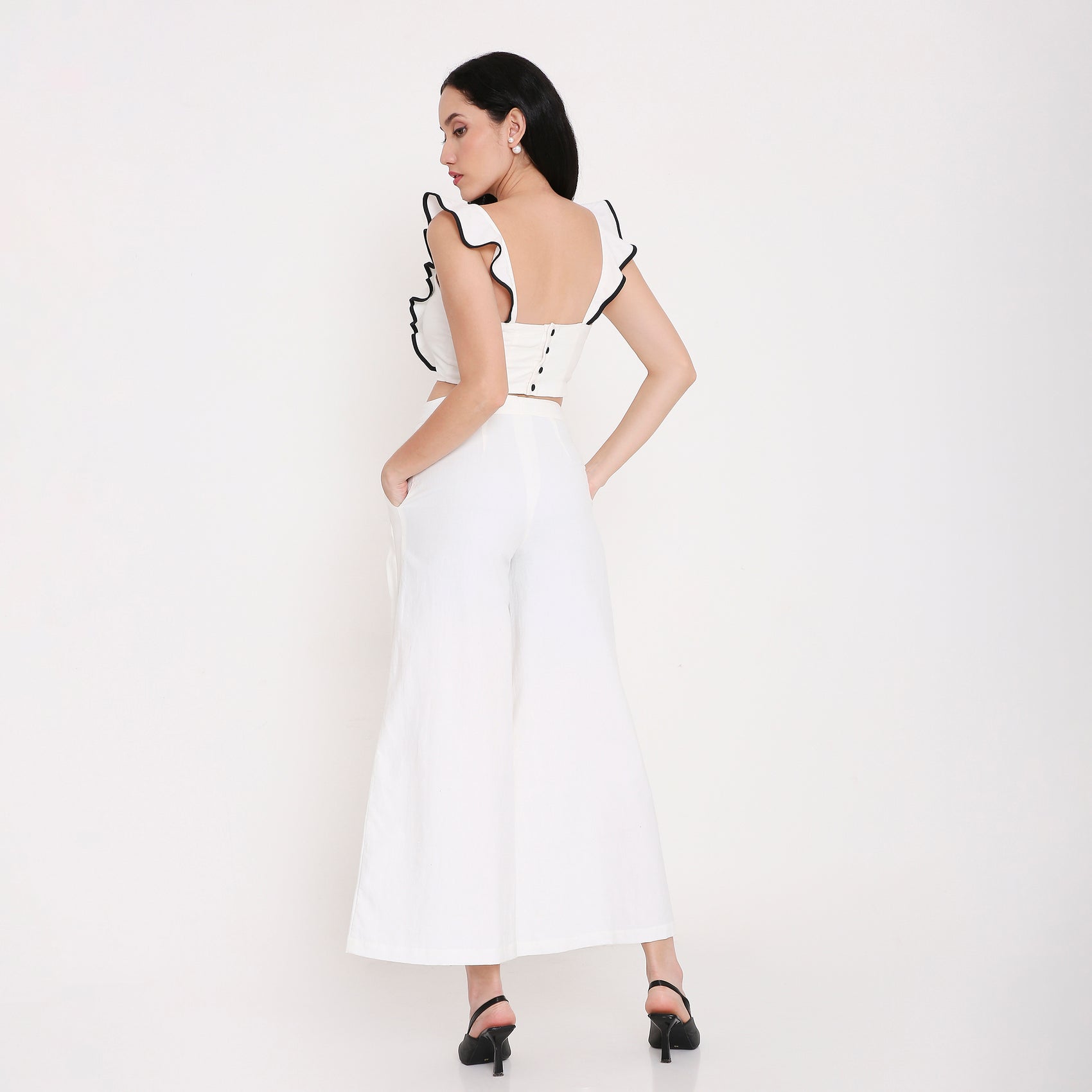 Contrast Frill Strap Top