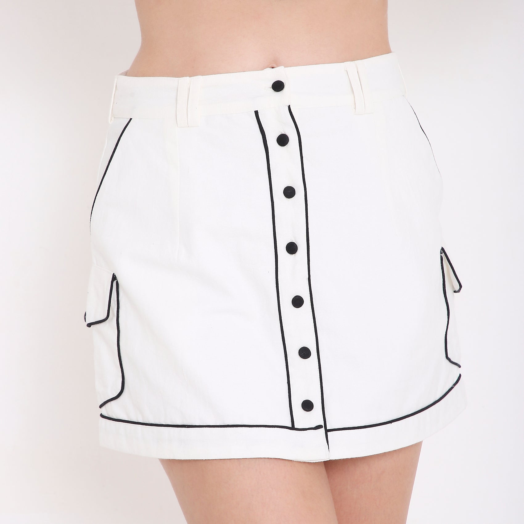 Utility Button-Down Mini Skirt