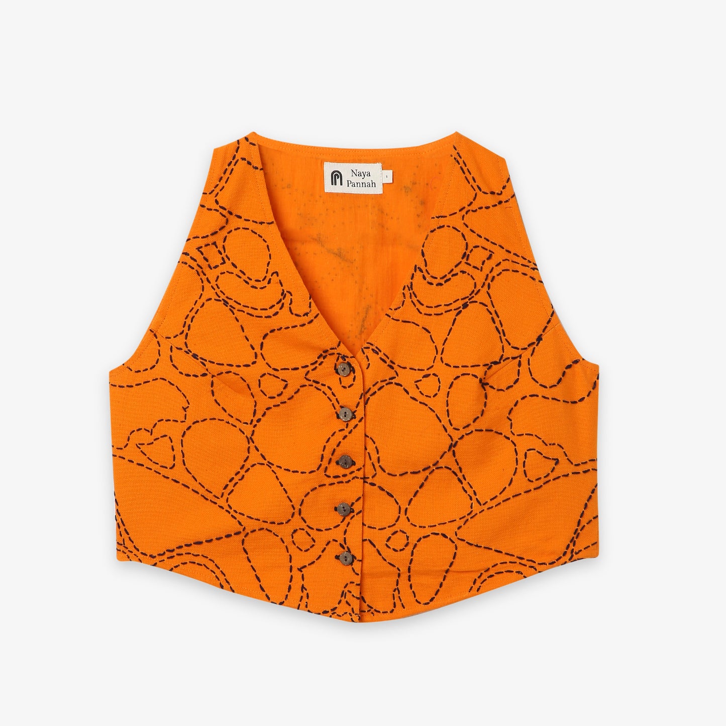 Embroidered Cotton Kantha Vest