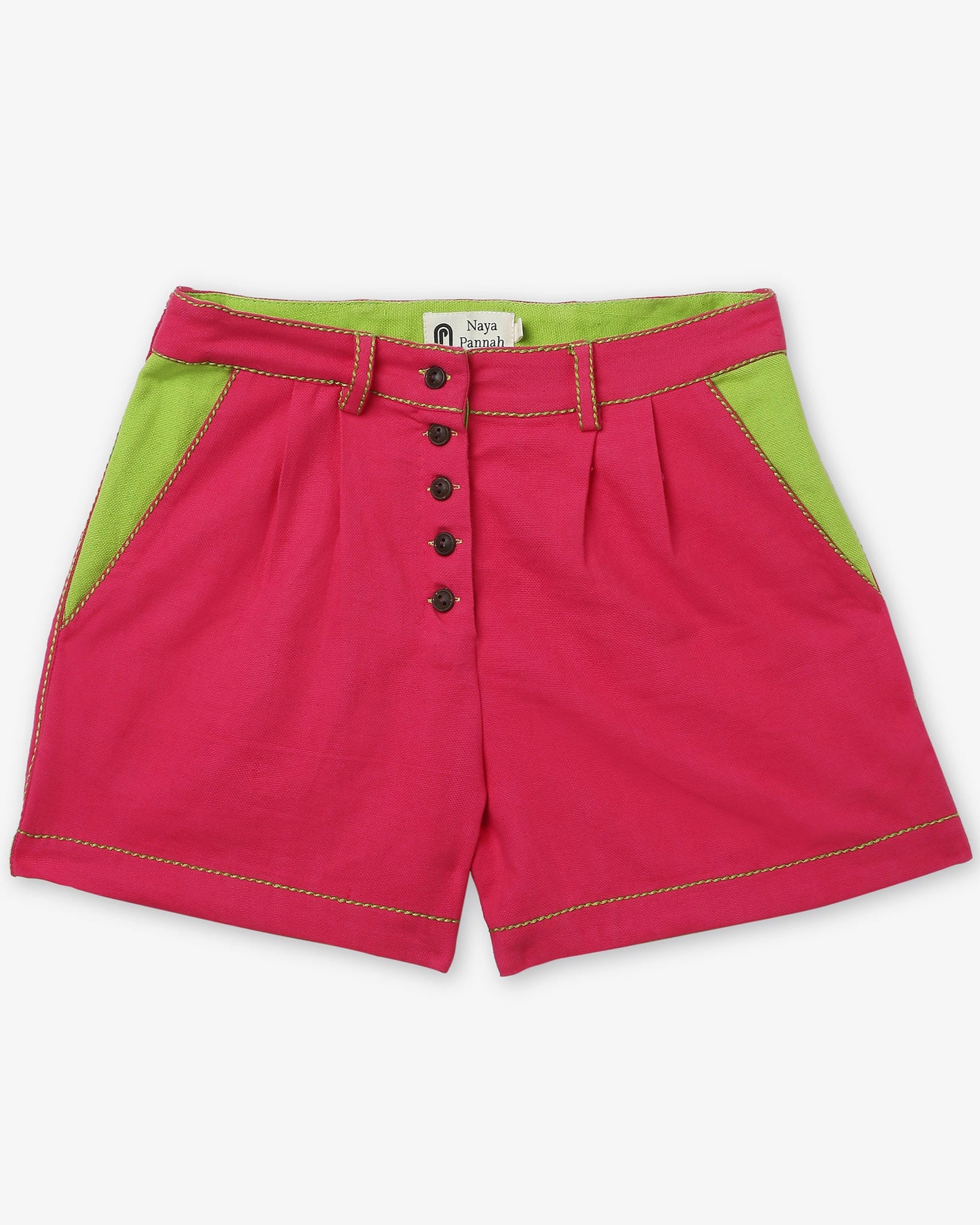High-Waist Button Shorts