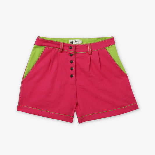High-Waist Button Shorts