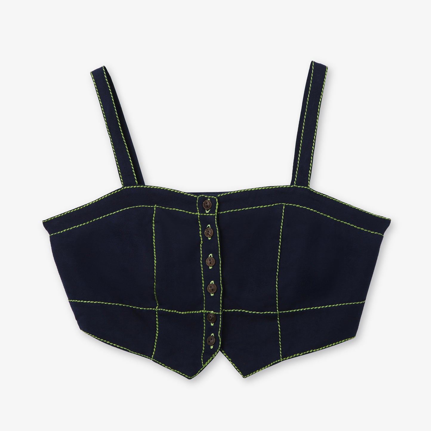 Corset Top Contrast Stitching