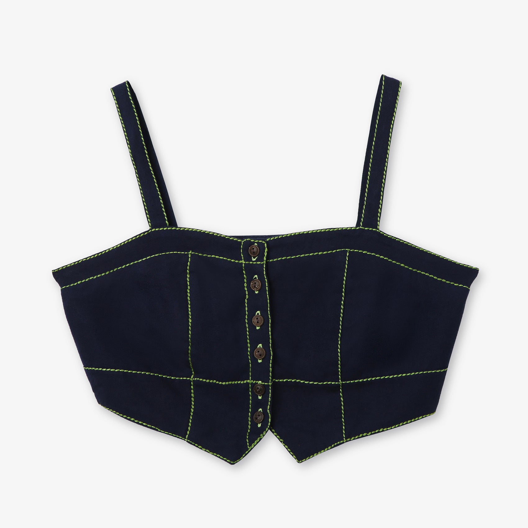 Corset Top Contrast Stitching