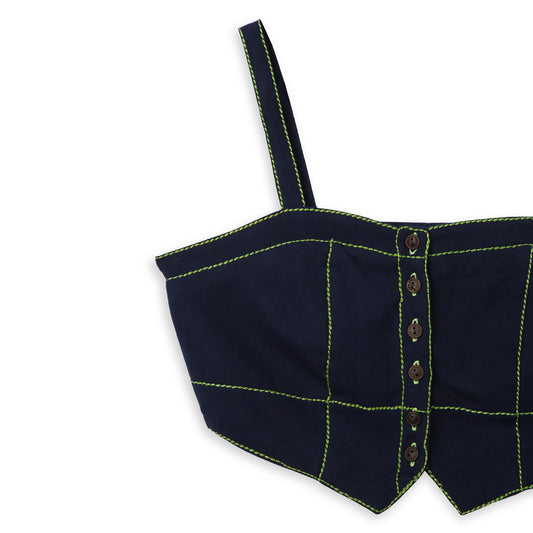 Corset Top Contrast Stitching