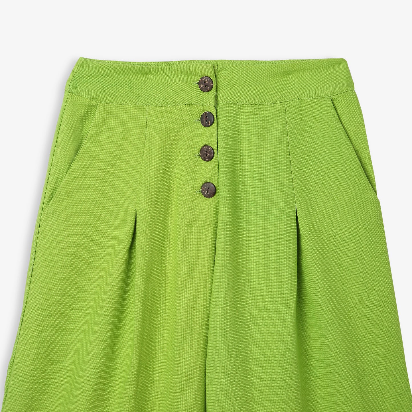 Wide-Leg Trousers Kantha Embroidered Hem