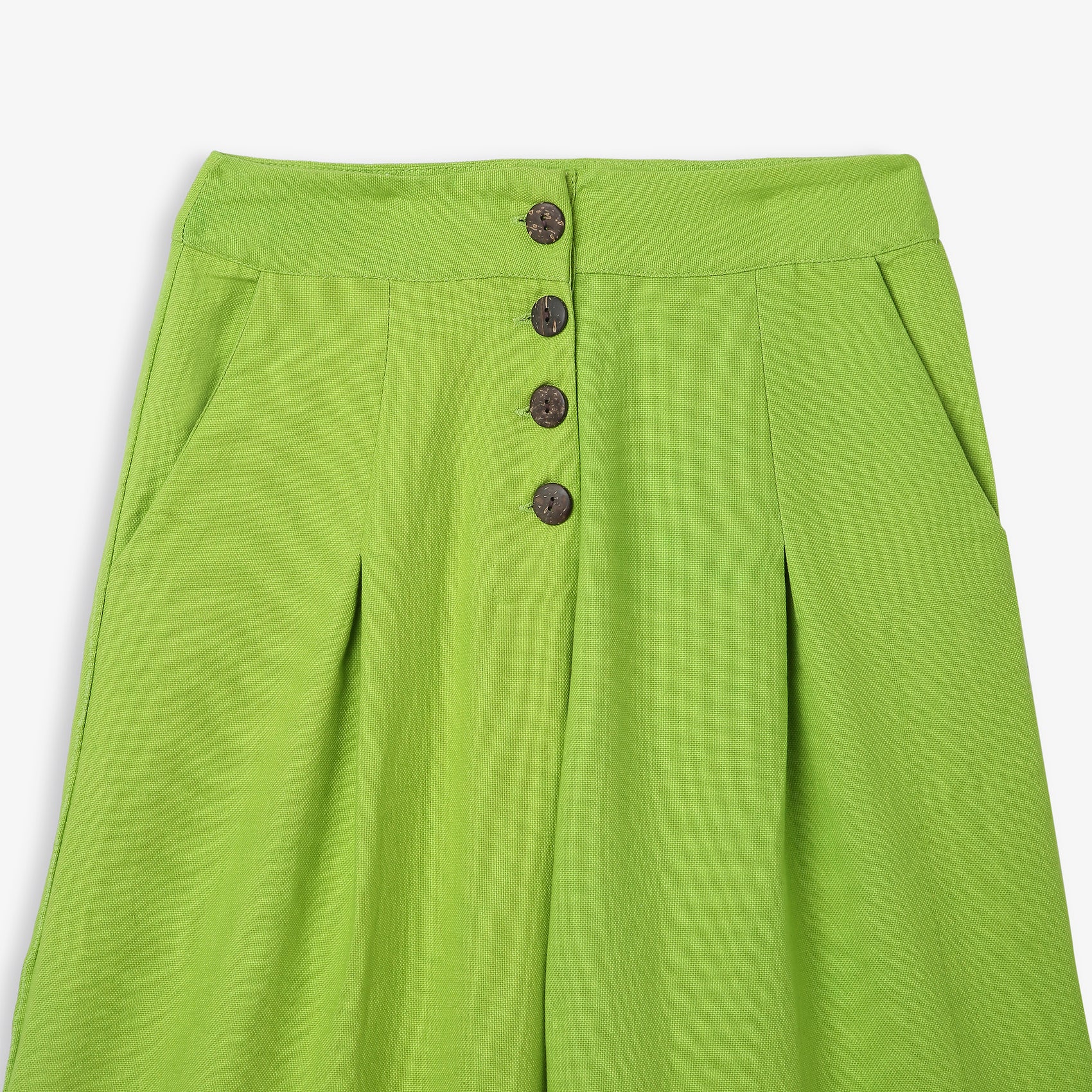 Wide-Leg Trousers Kantha Embroidered Hem