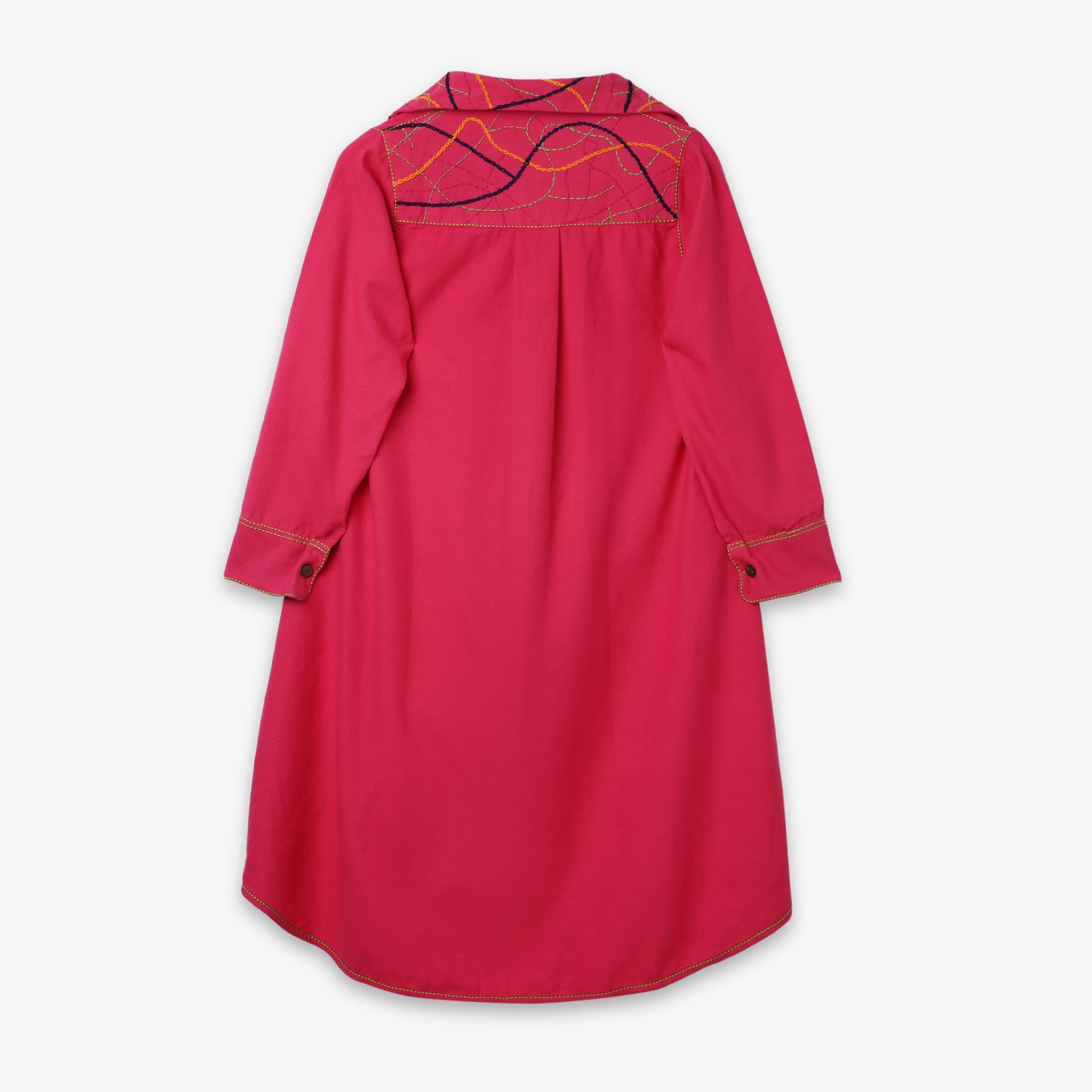 Embroidered Collar High-Low Shirt