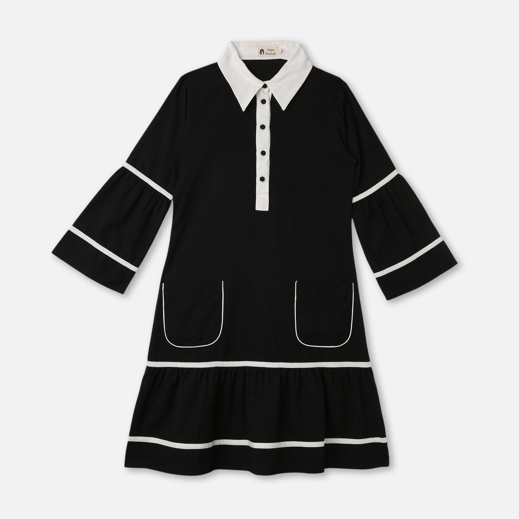COLLARED MIDI DRESS