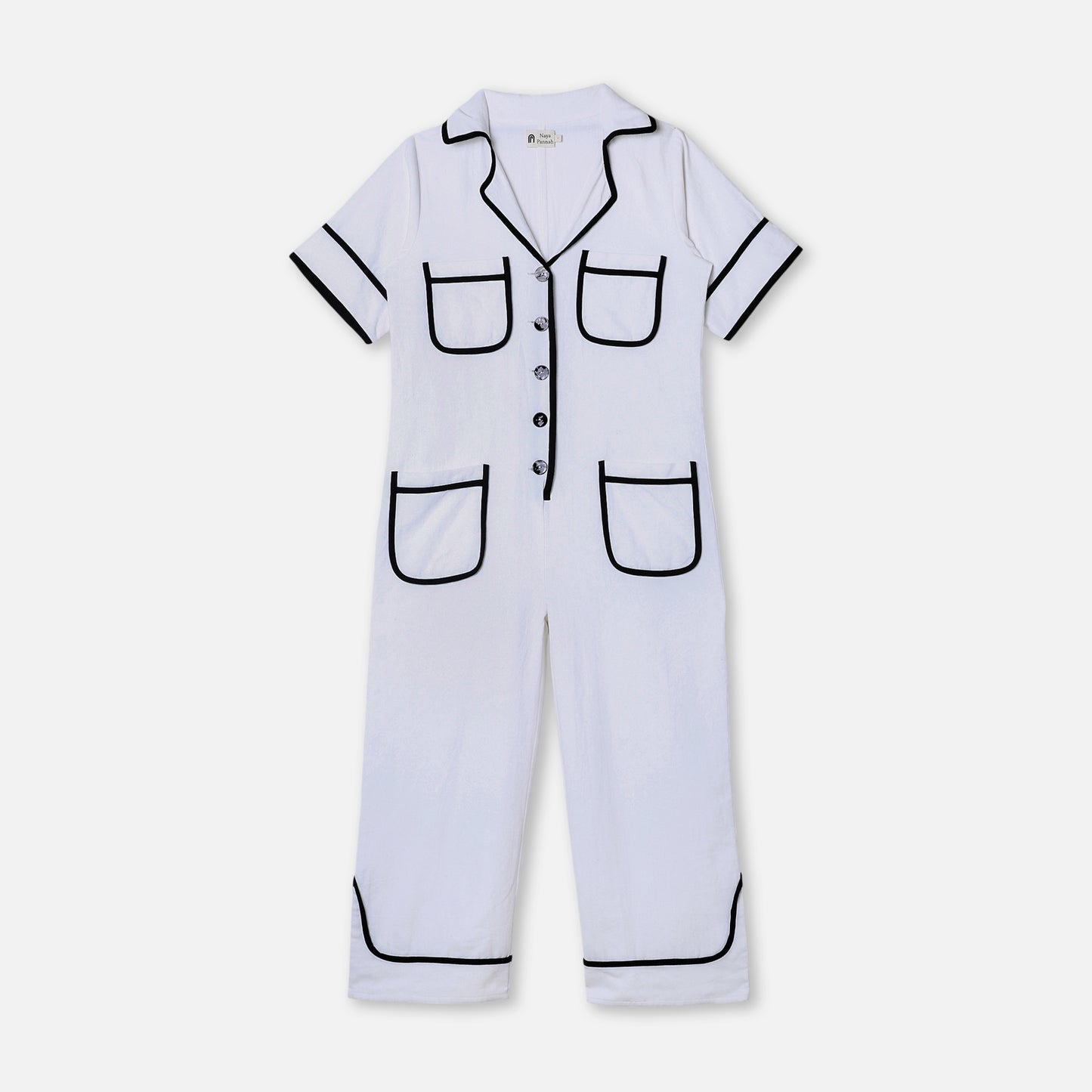 GRAPHIC TRIM UTILITY JUMPSUIT