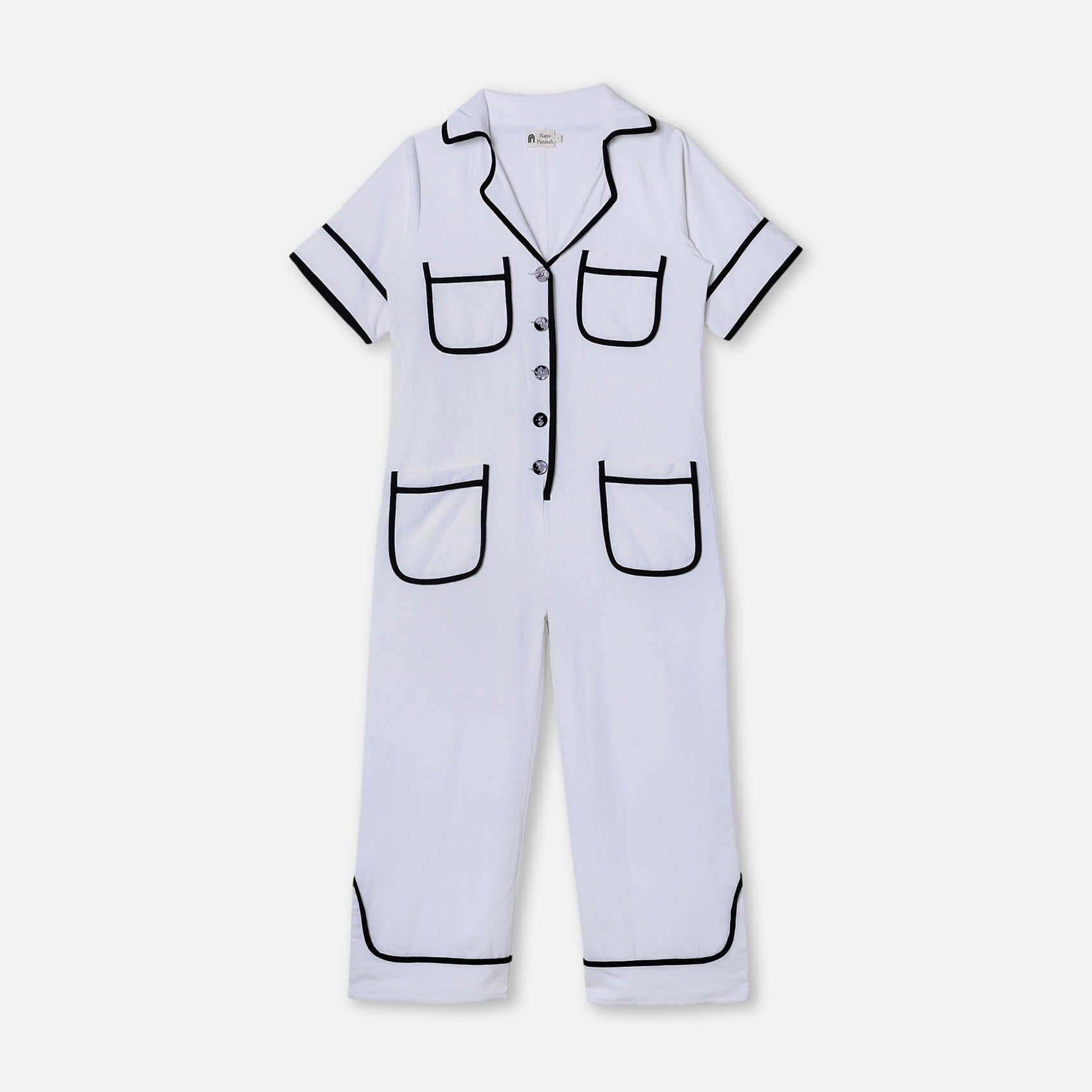 GRAPHIC TRIM UTILITY JUMPSUIT