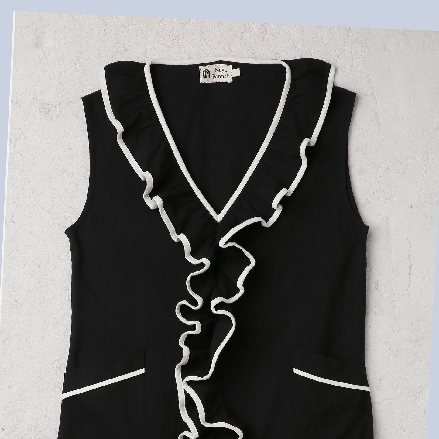 LONG RUFFLE MIDI DRESS