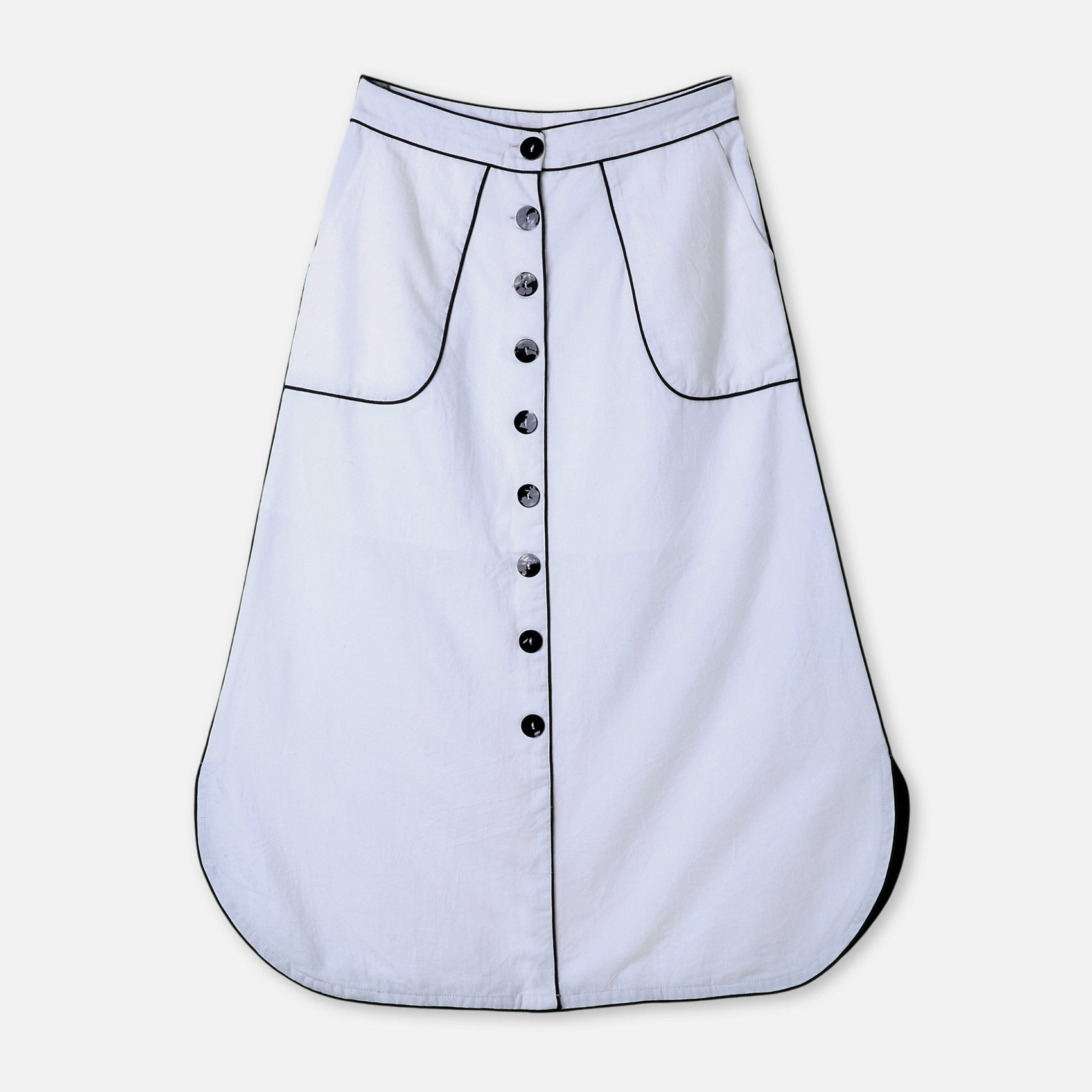 Outline Detail Straight Midi Skirt