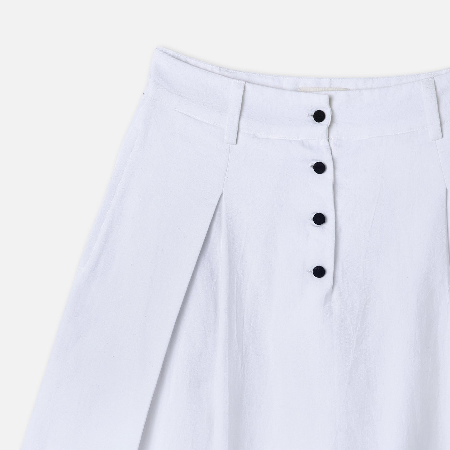 Contrast Button Flare Skirt