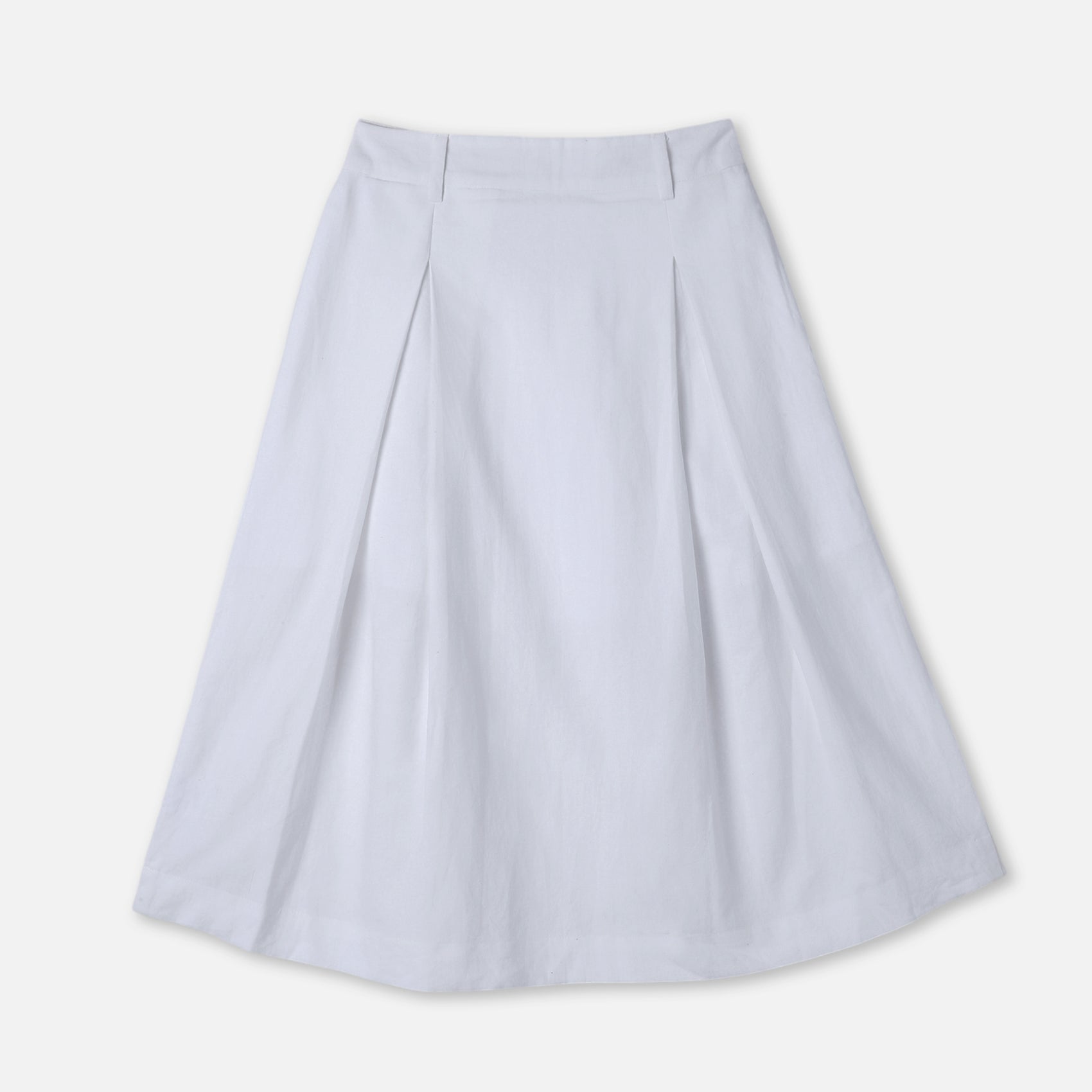 Contrast Button Flare Skirt