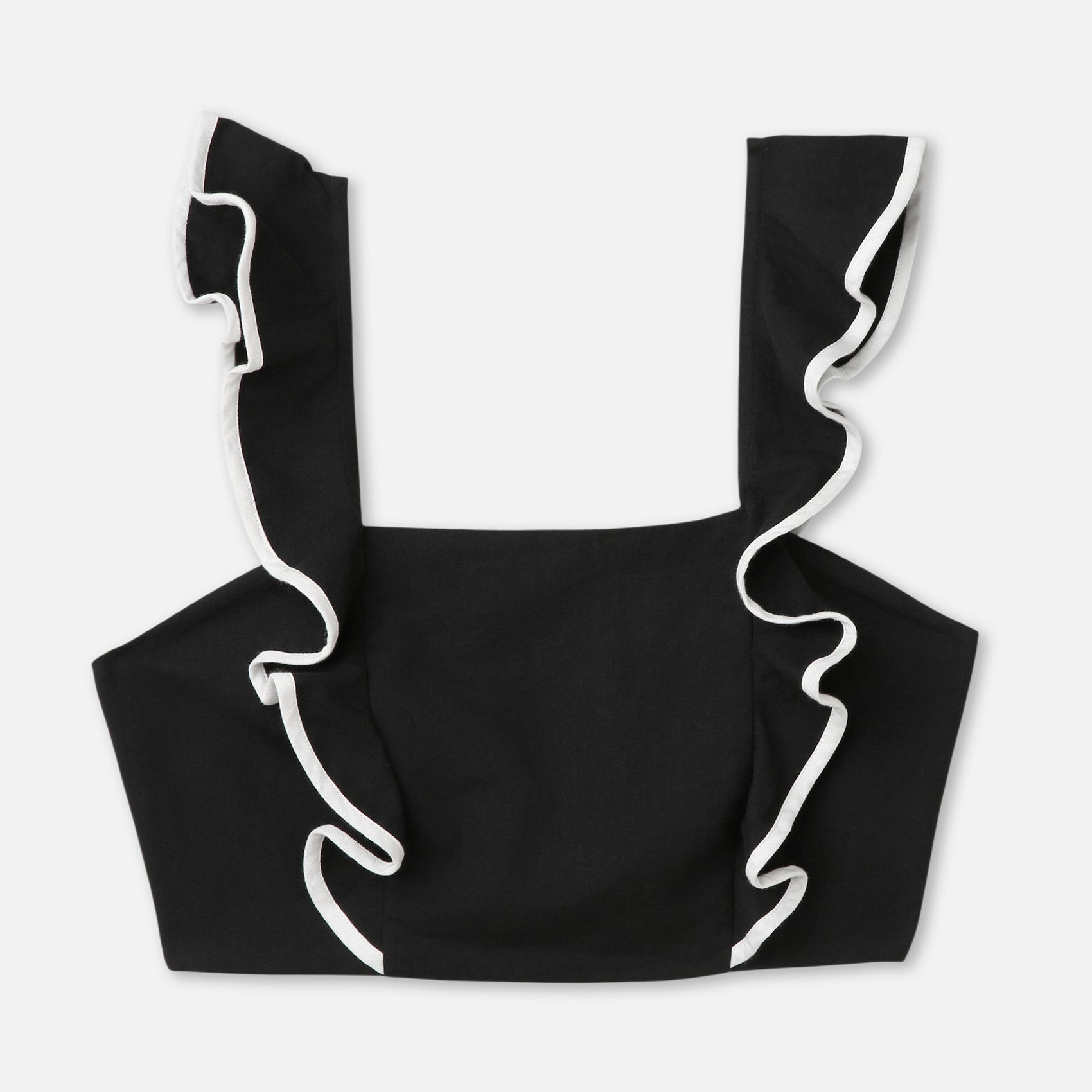 Ruffle Edge Poplin Crop Top