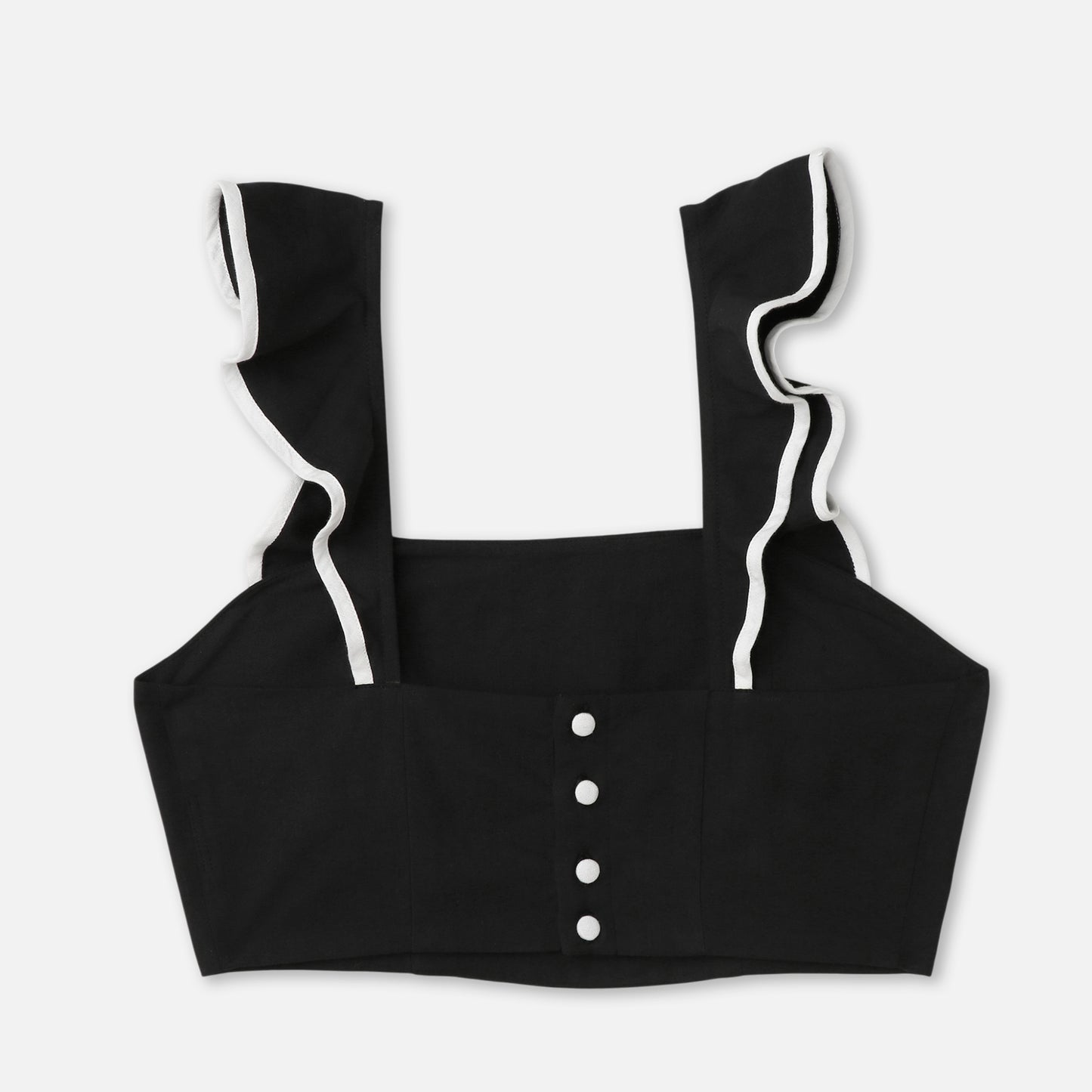 Ruffle Edge Poplin Crop Top