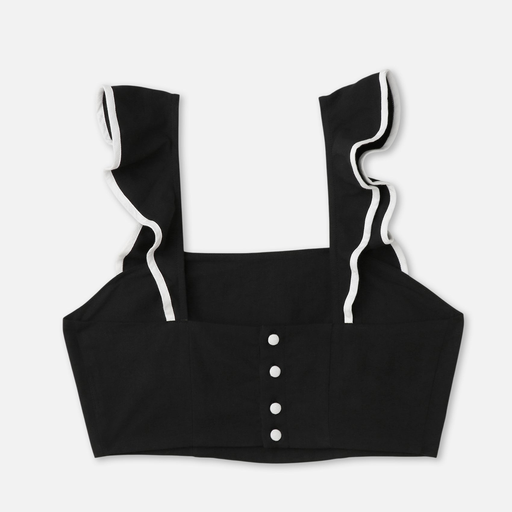 Ruffle Edge Poplin Crop Top